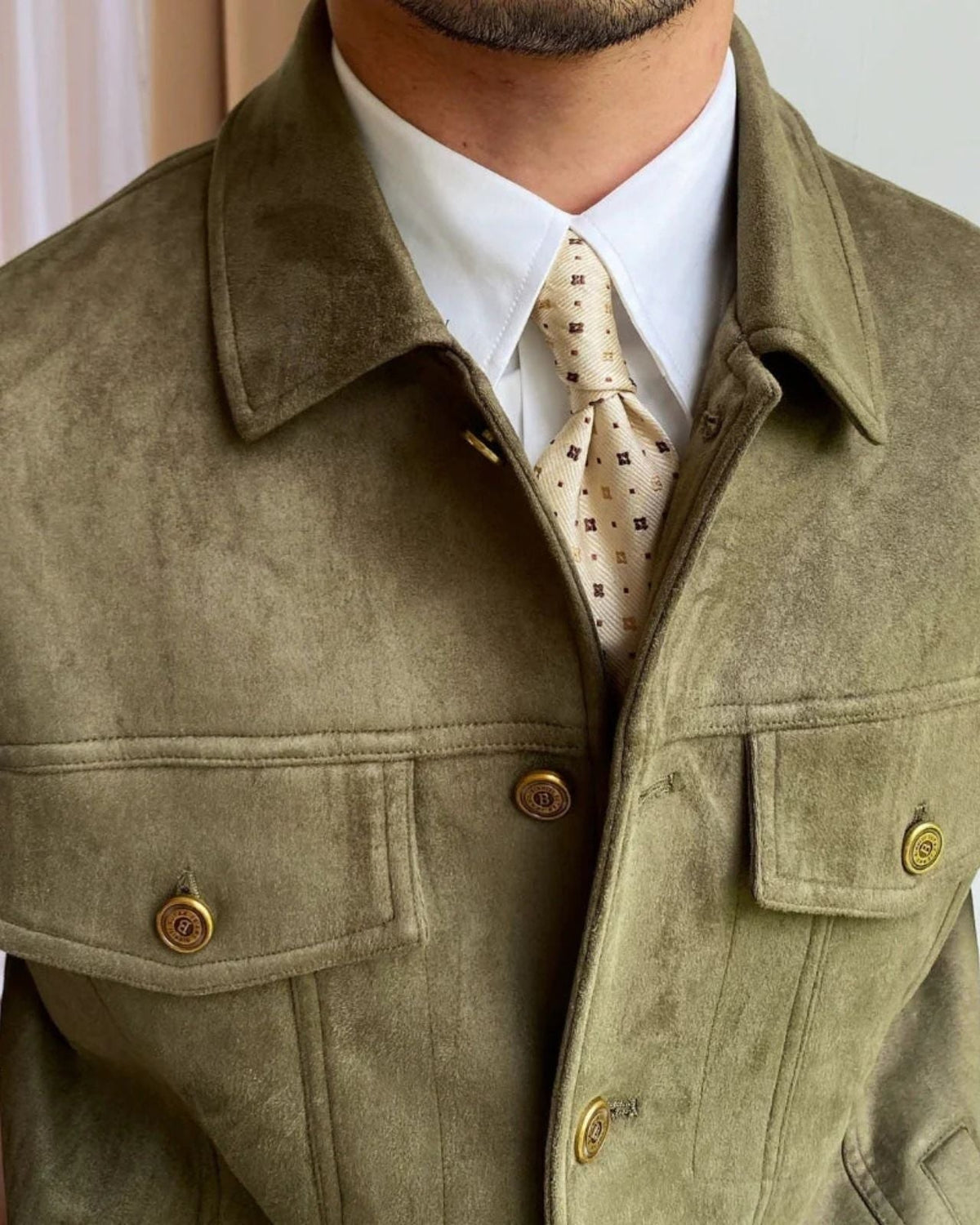 Giacca Uomo in Camoscio con Revers