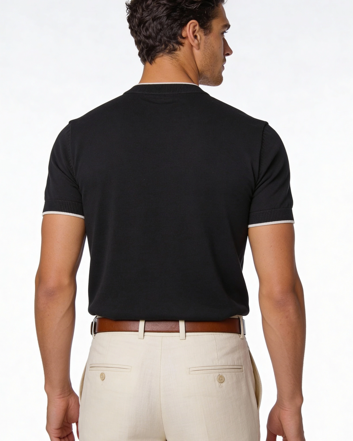 Maglietta Uomo Girocollo Nera in Cotone Premium