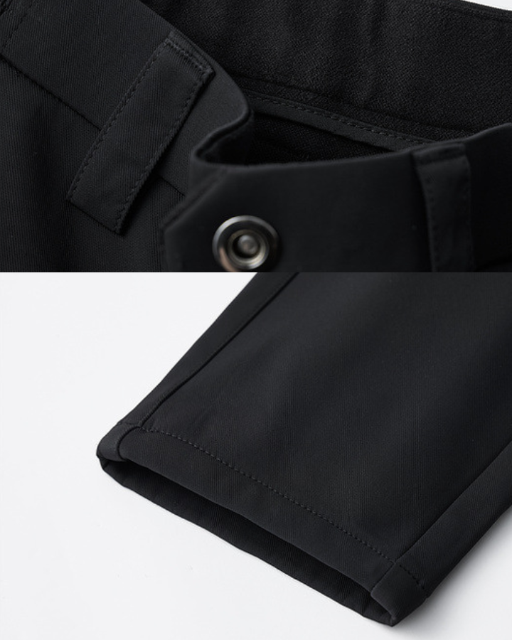 Pantaloni Uomo Dritti in Tessuto Misto Raffinati Comodi