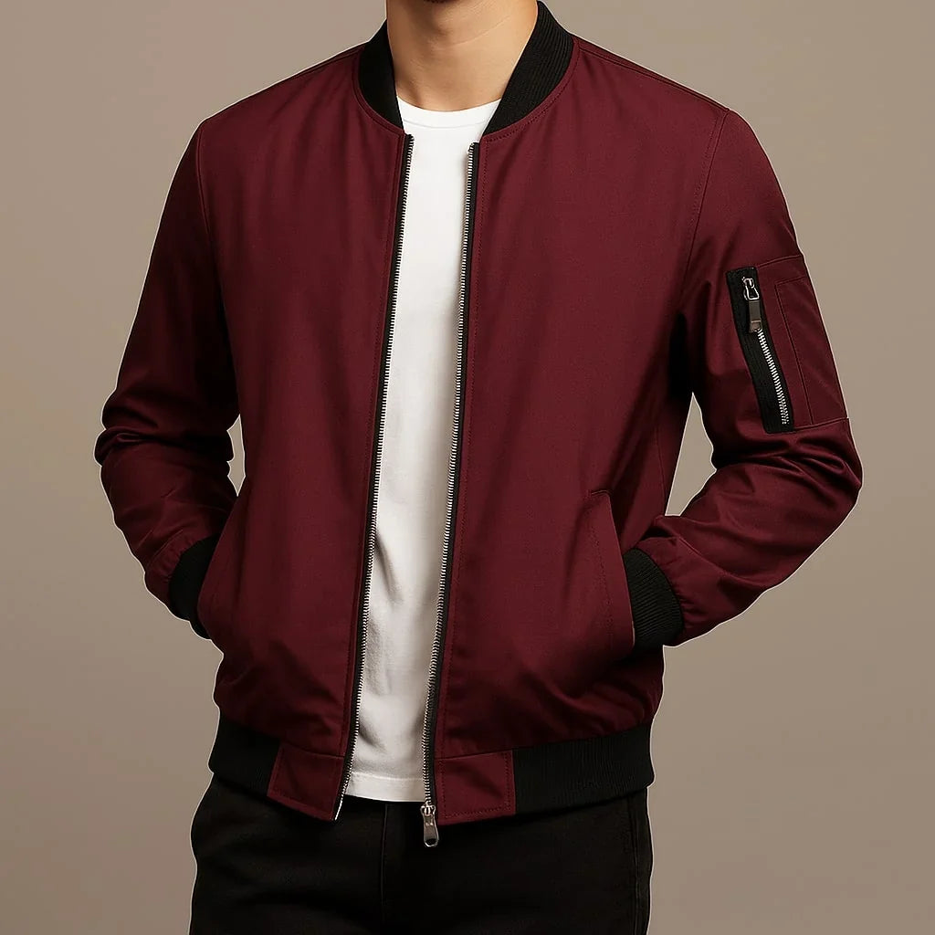 Bomber Uomo Classico con Tasca sulla Manica