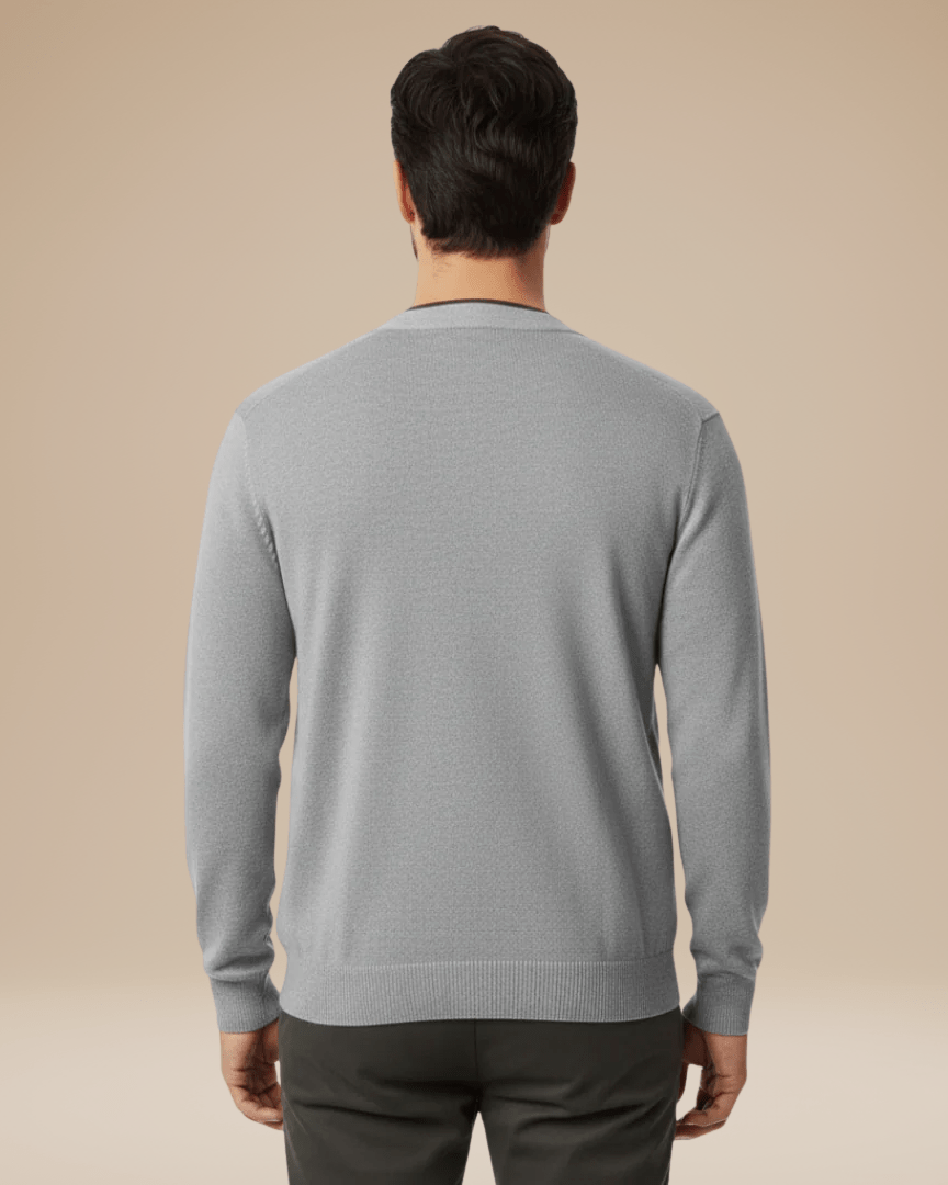 Cardigan Uomo Misto Cashmere Scollo a V Bottoni Elegante