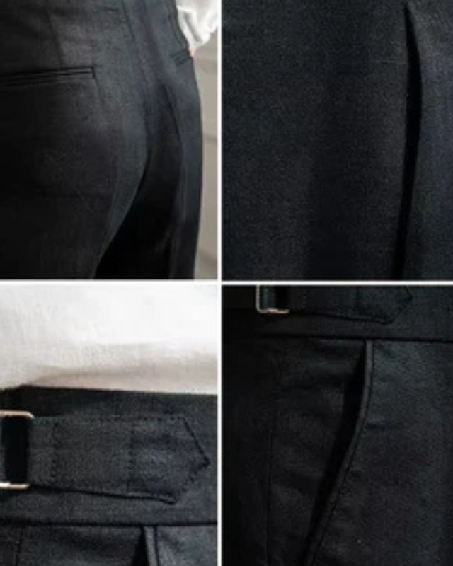 Pantaloni Uomo in Lino a Pieghe Raffinati Traspiranti Estivi