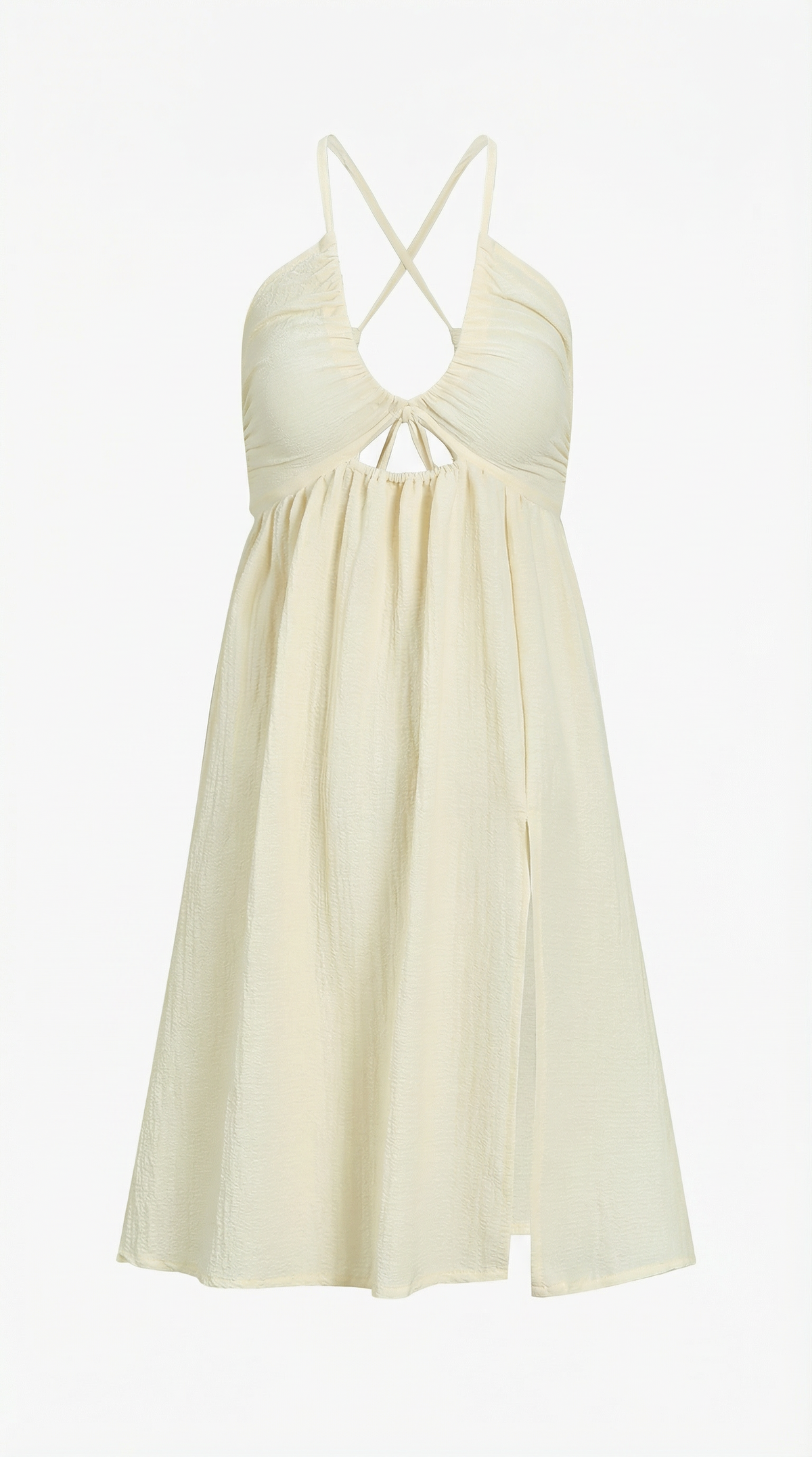 Abito Midi Donna con Cut-Out e Spacco Laterale