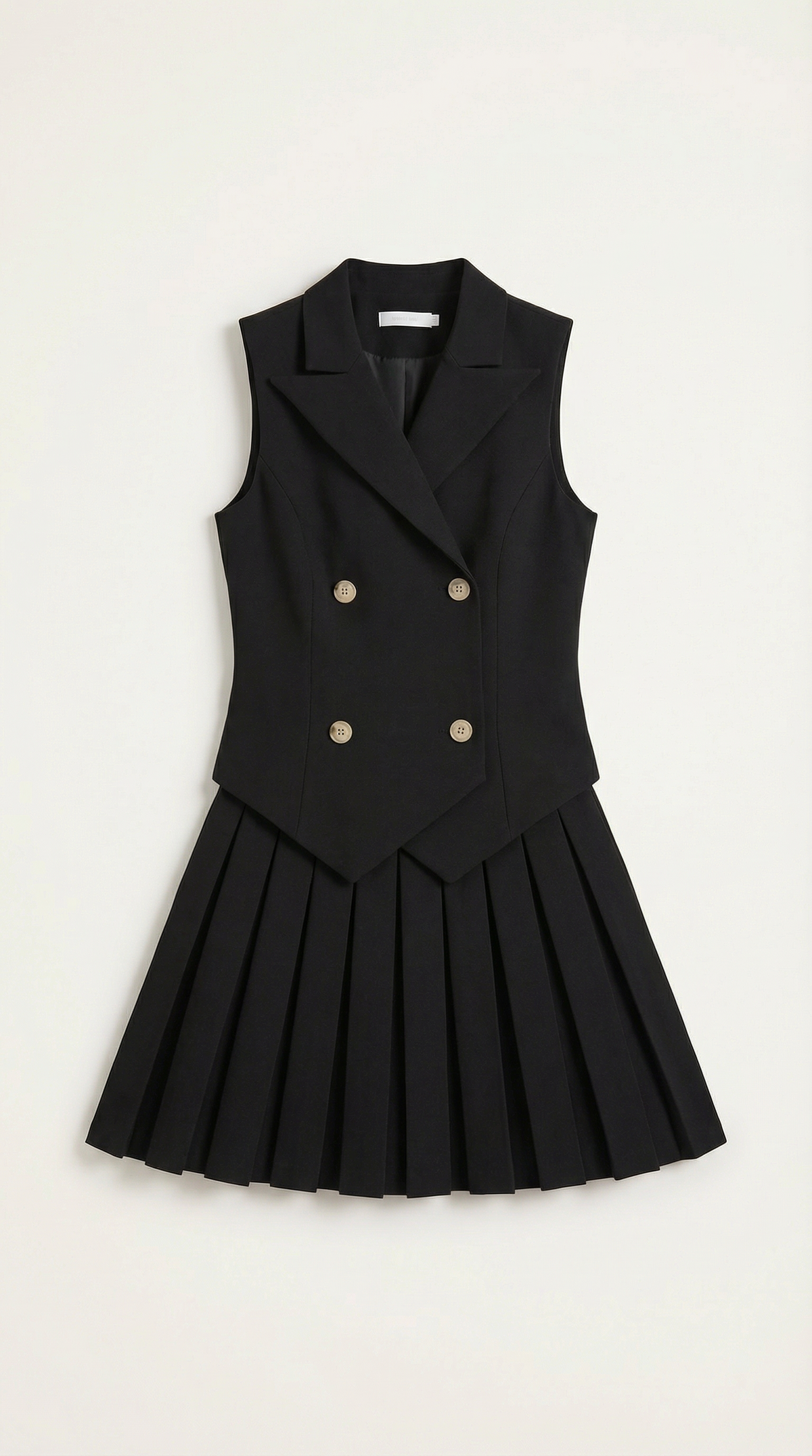 Abito Blazer Corto Donna con Gonna Plissé