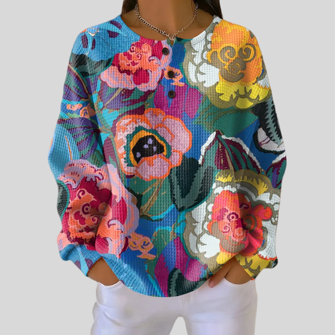 Adorna | Felpa con Fiori Colorati