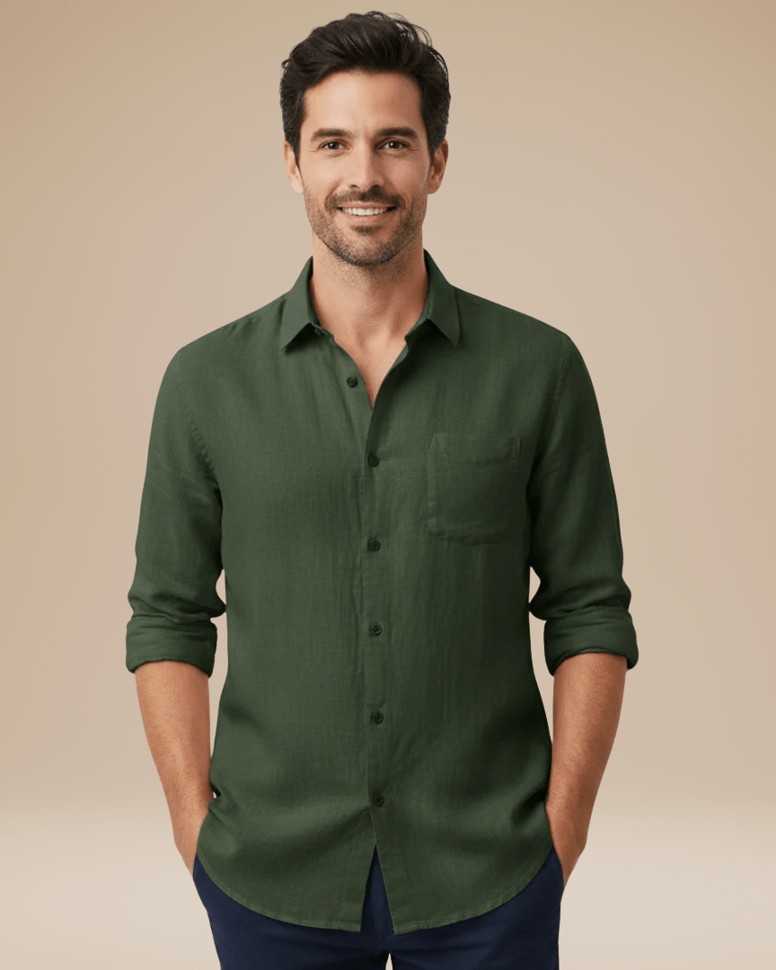 Camicia Uomo Maniche Lunghe Leggera Traspirante Comoda