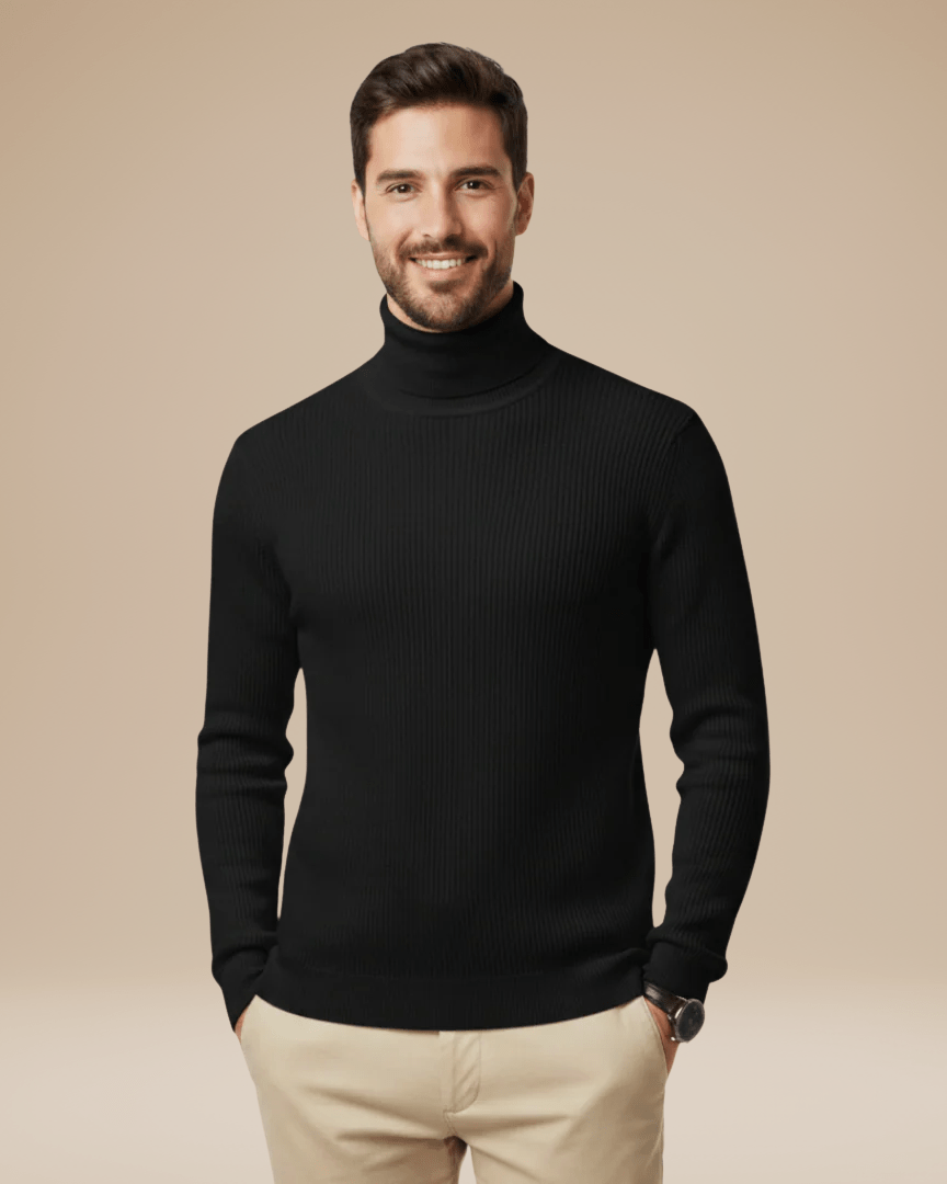 Maglione Dolcevita Uomo Collo Alto in Maglia Fine Morbido