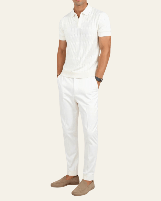 Polo Uomo in Maglia Texturizzata Morbida Comfort Immediato