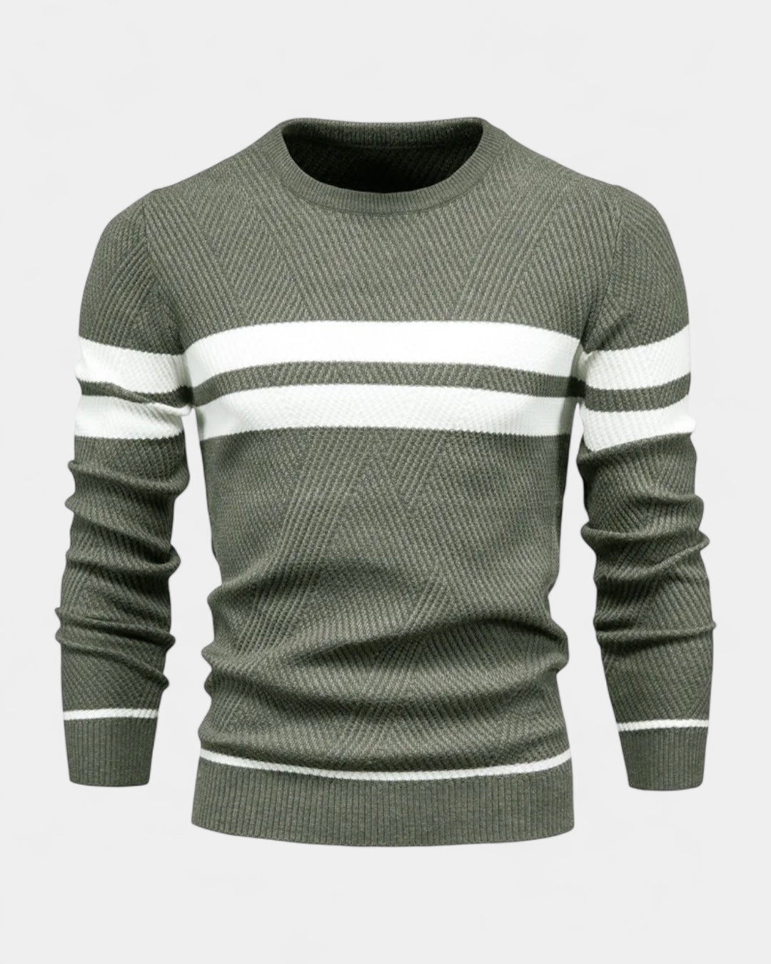 Maglione Uomo a Righe Girocollo Misto Viscosa Cotone Leggero