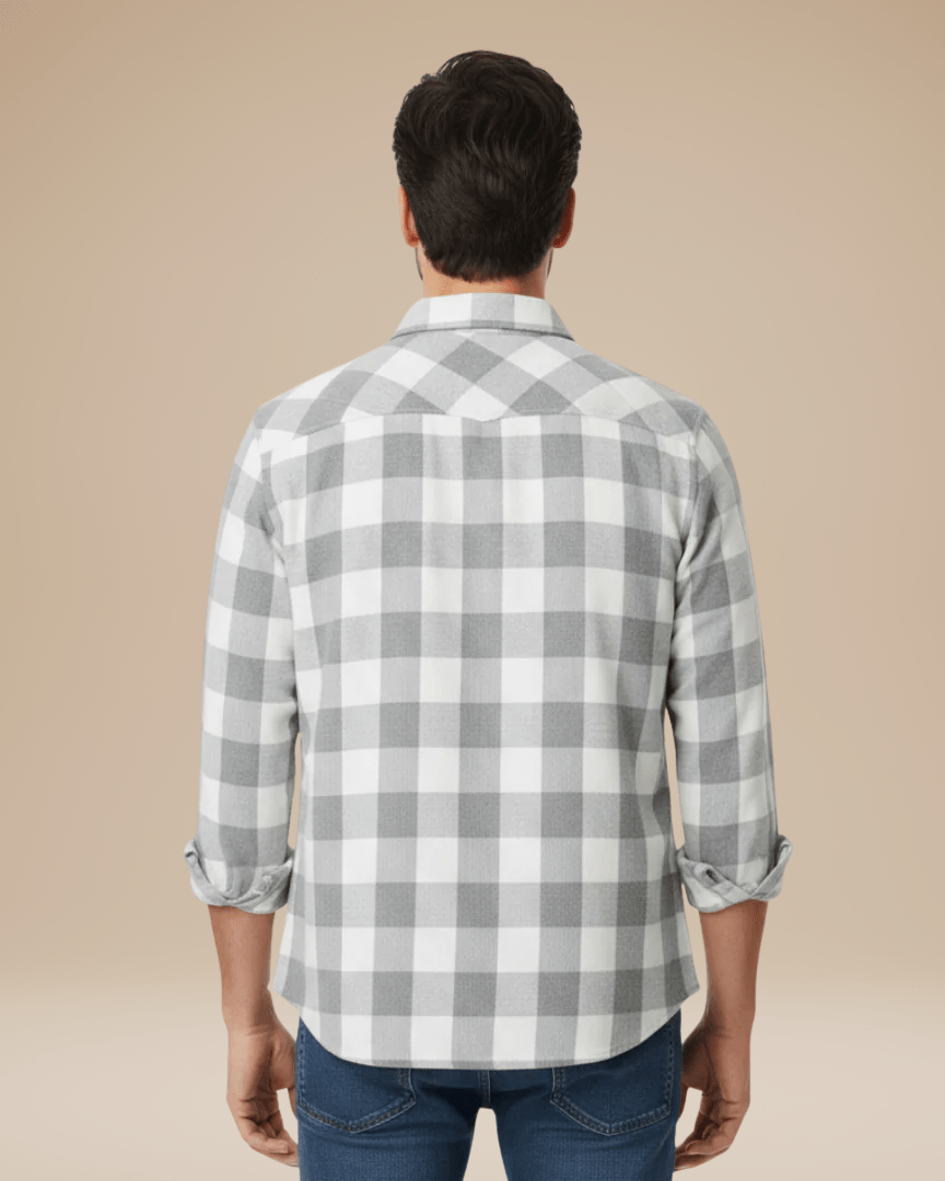 Camicia Uomo a Quadri Versatile Moderna Stile Casual Raffinato