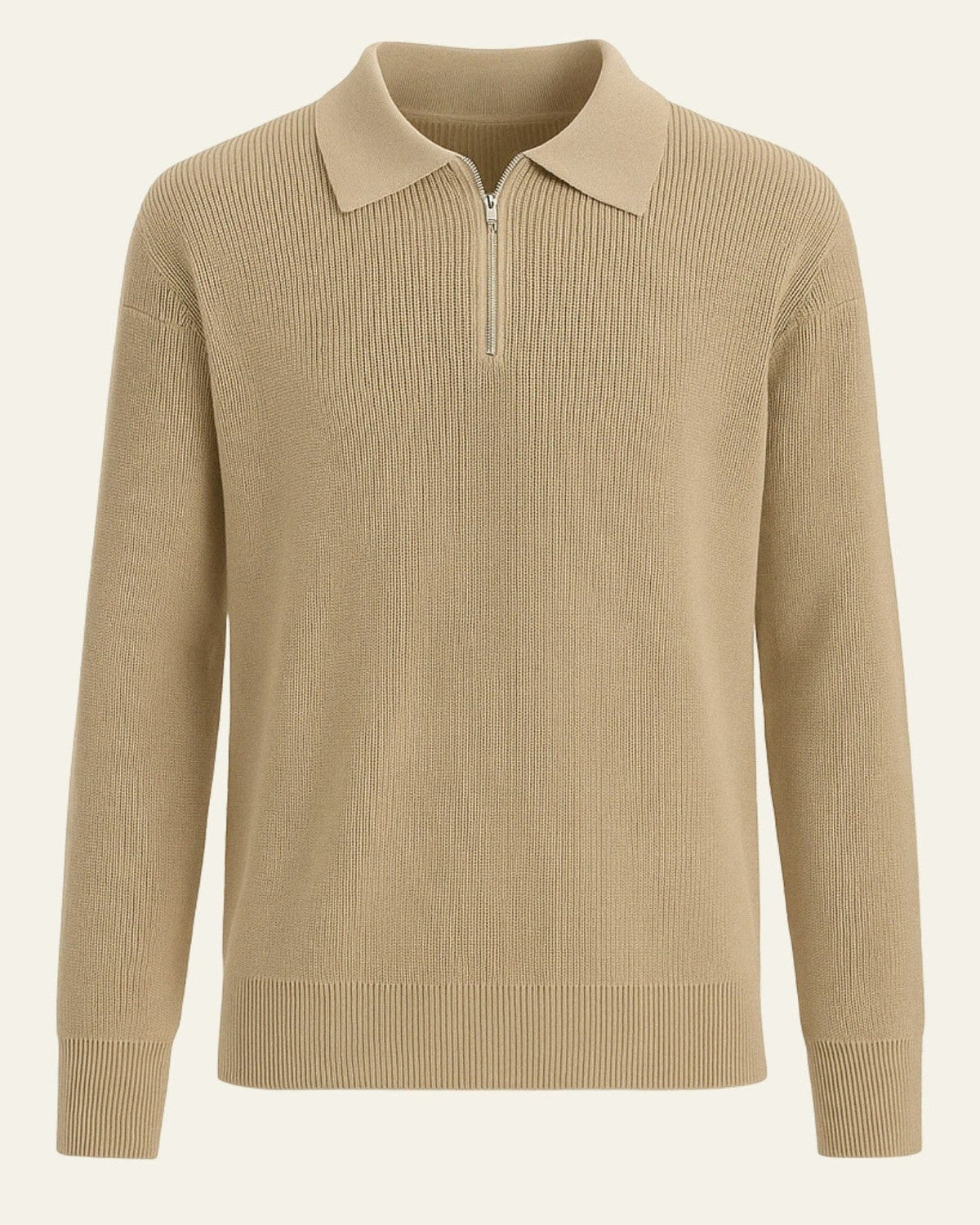 Maglione Uomo a Trecce con Zip Misto Cotone Morbido Comodo