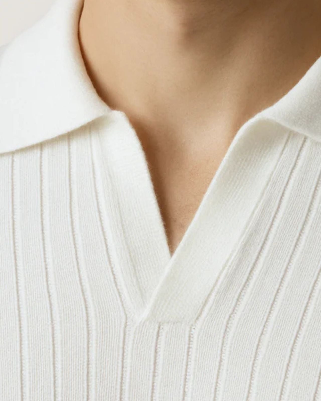 Polo Uomo in Maglia a Coste Aderente Minimalismo Raffinato