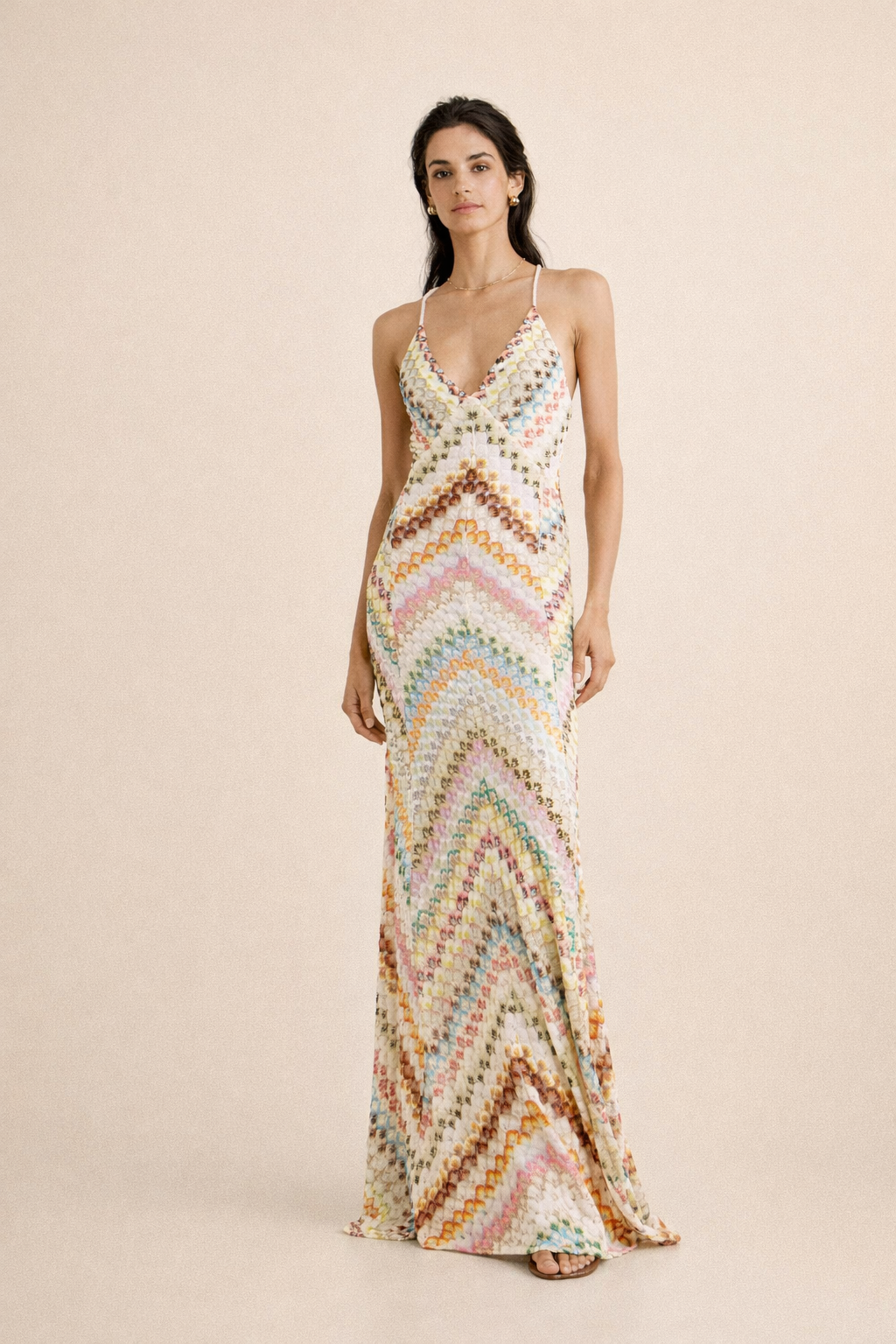 Abito Lungo Donna Multicolor Primaverile