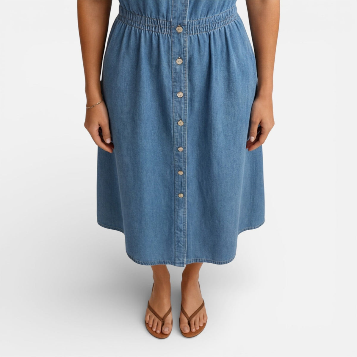 Abito Chemisier Midi Donna in Denim