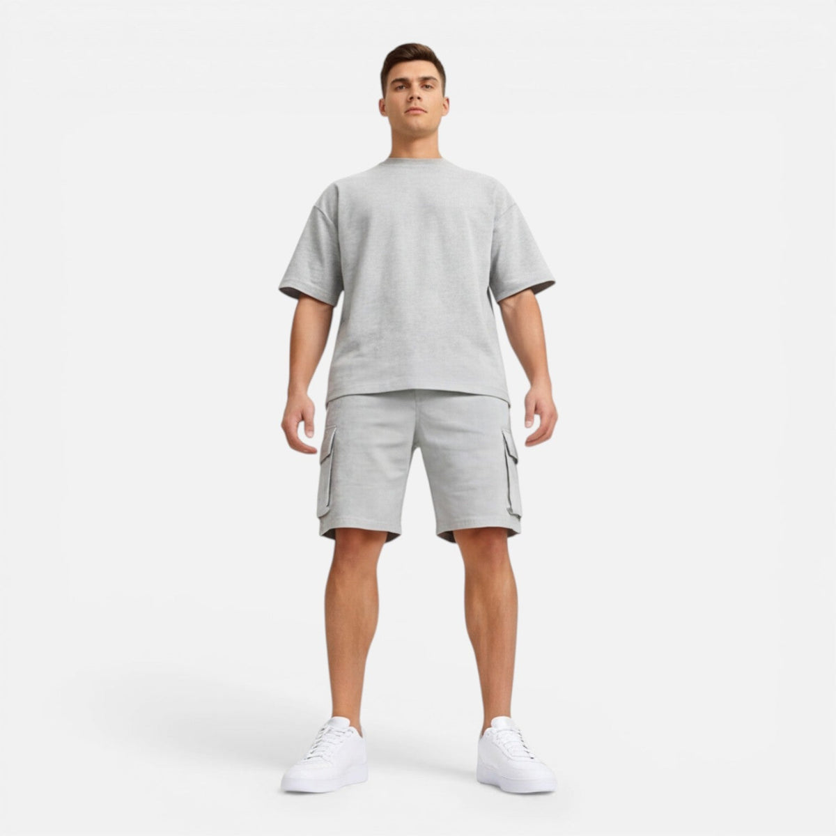 Completo Uomo T-Shirt e Pantaloncini Cargo Estivo Casual