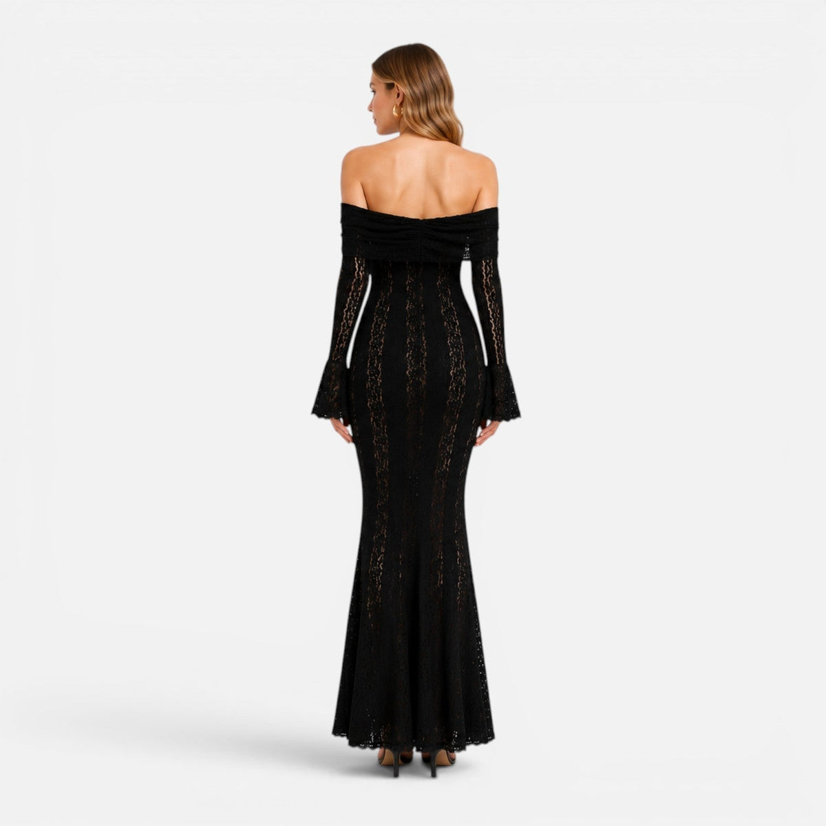 Abito Lungo Donna in Pizzo Off Shoulder