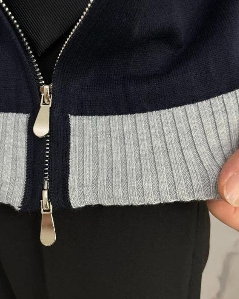 Maglione Uomo con Zip in Maglia Fine Taglio Pulito Versatile