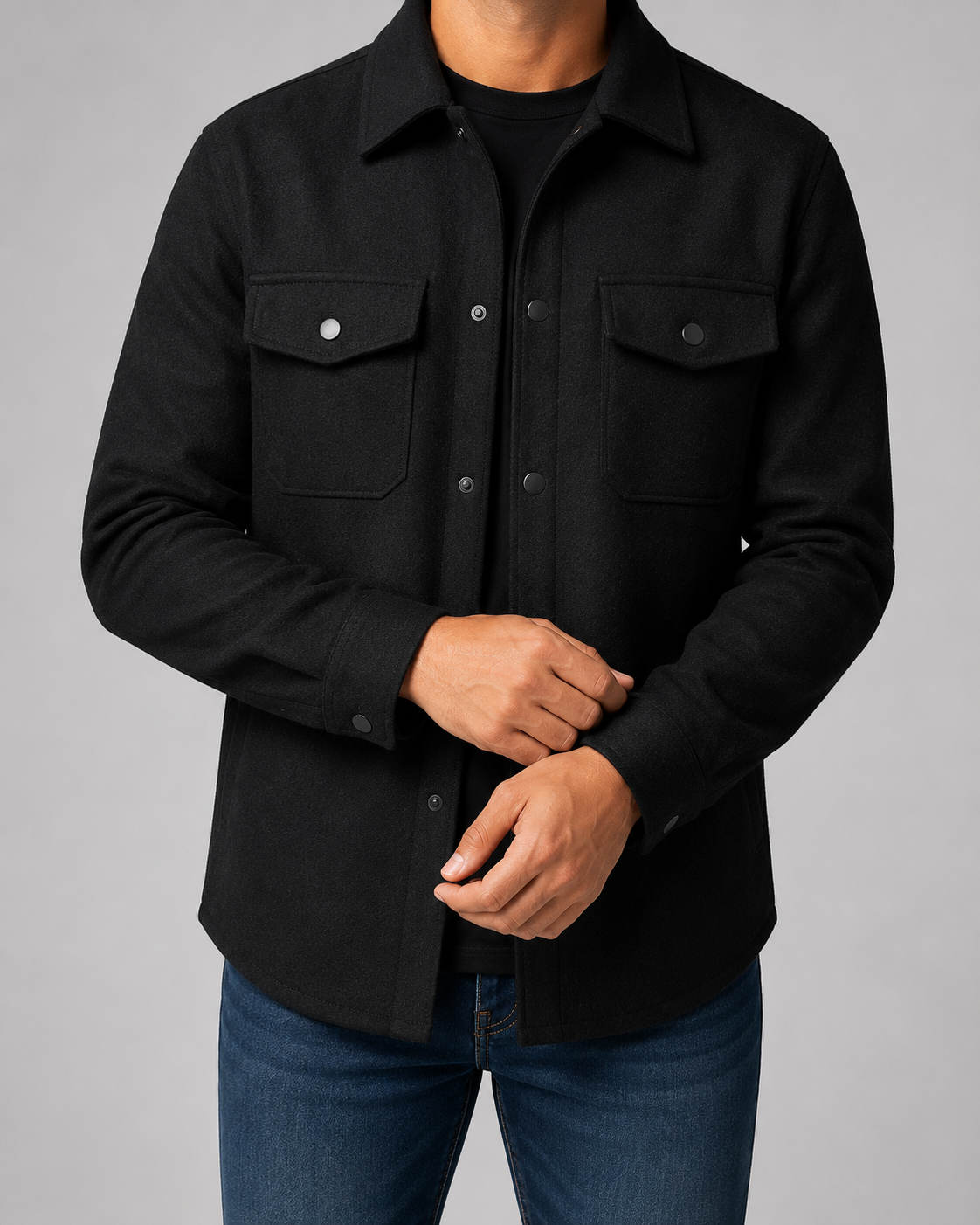 Giacca Camicia Uomo Utility con Tasche