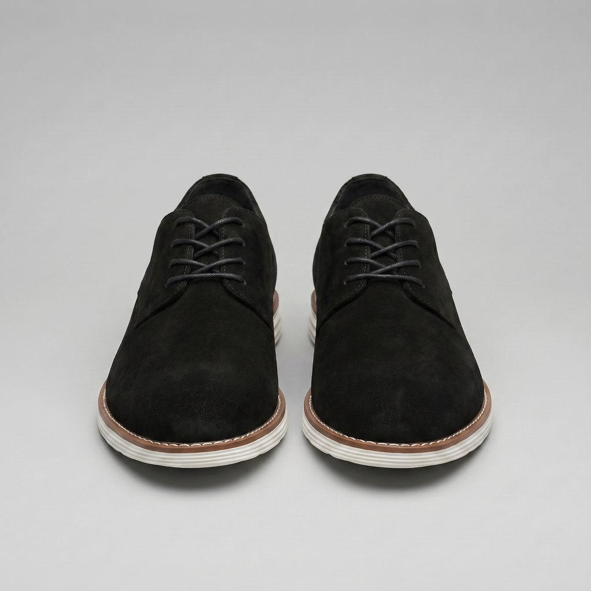 Scarpe Derby Uomo Effetto Camoscio Stringate Cammello