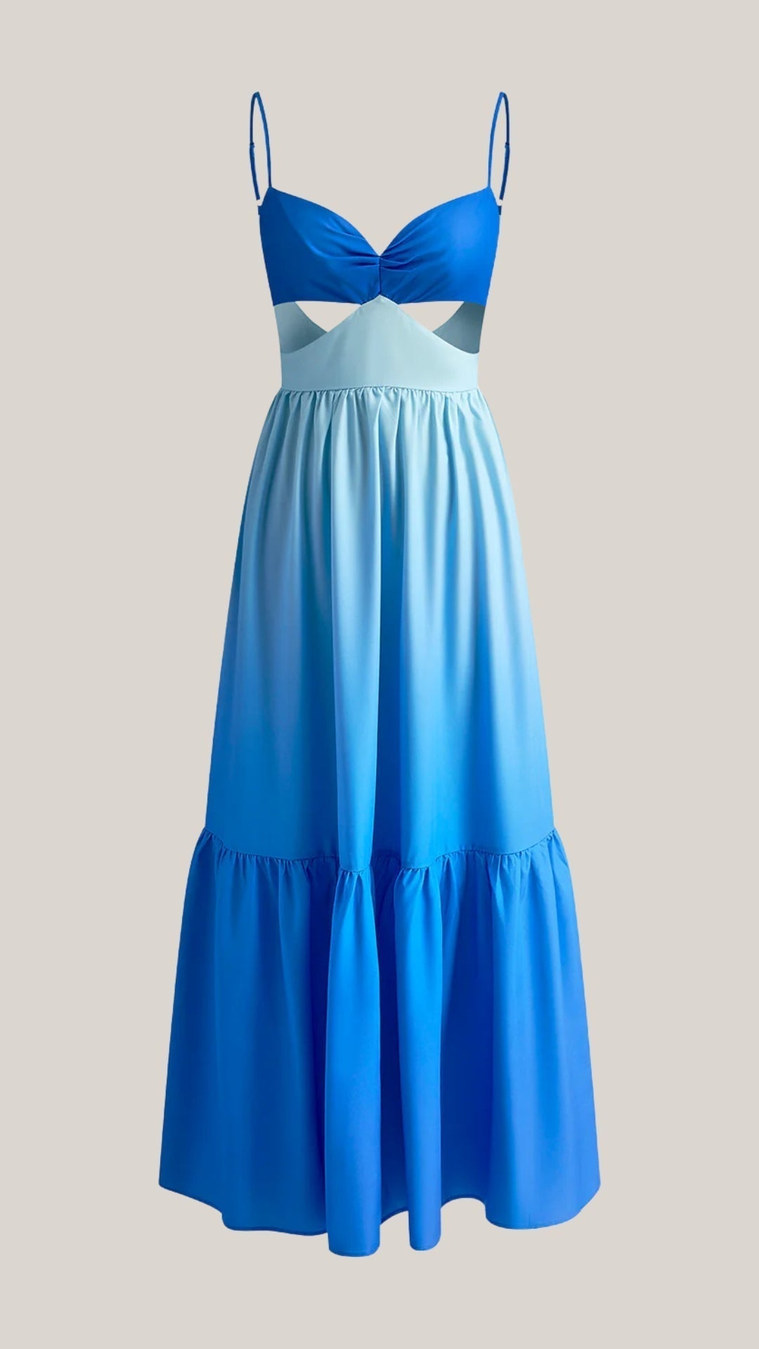 Abito Lungo Donna Ombré con Gonna a Strati