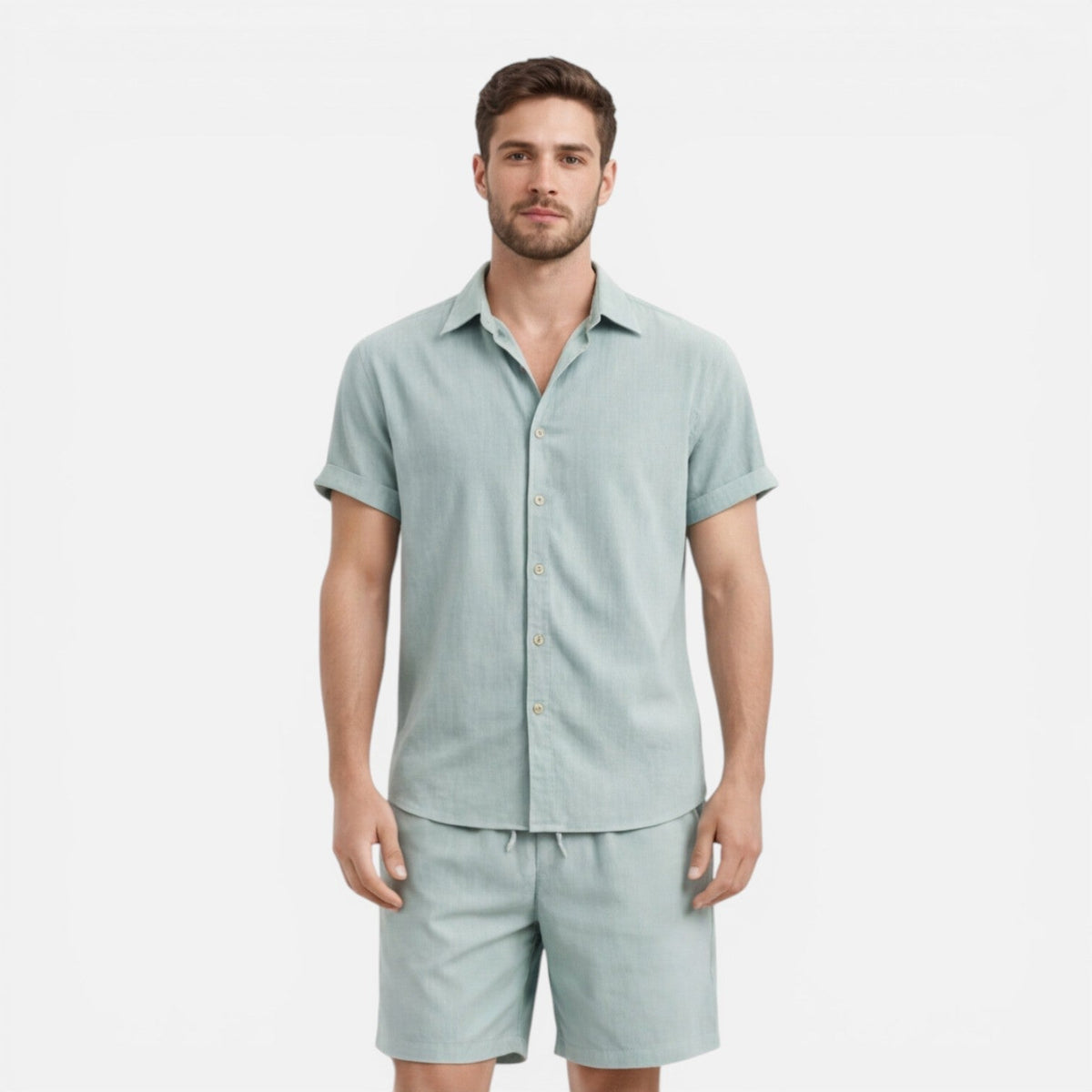 Completo Uomo Camicia e Shorts Leggero Estivo Co-Ord