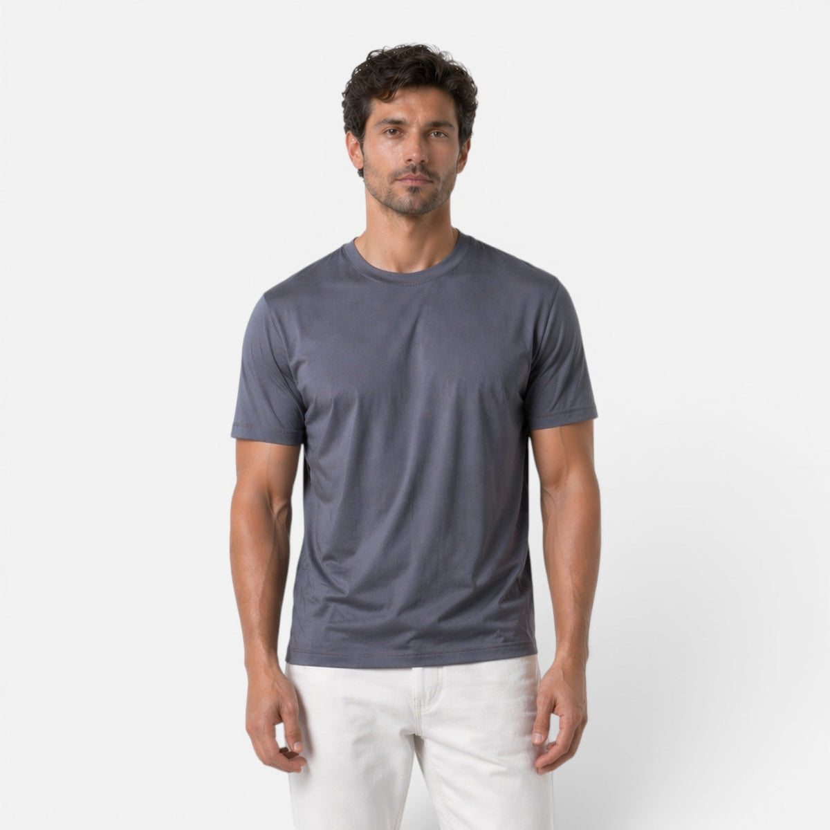 T-Shirt Uomo Ice Silk Effetto Seta Leggera Traspirante