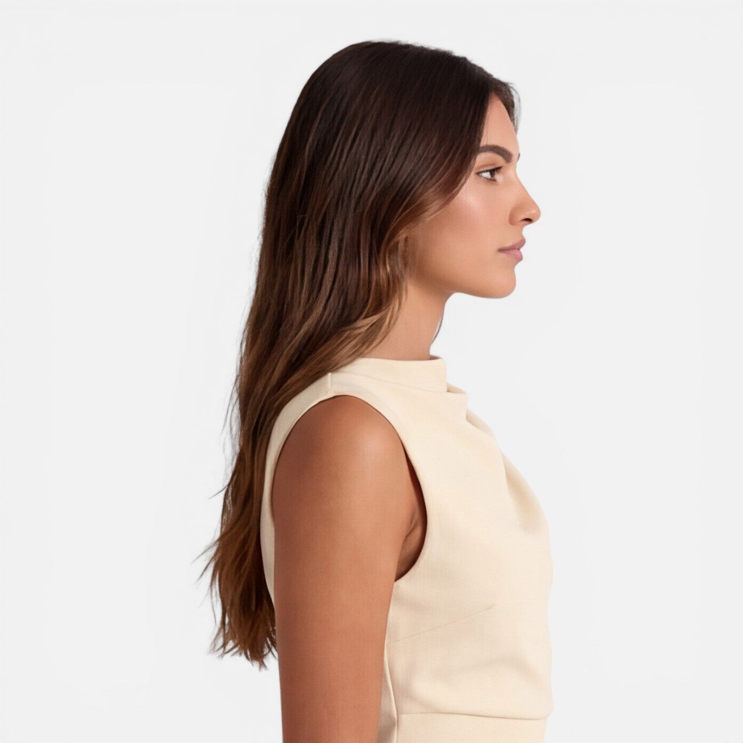 Abito Mini Donna Smanicato con Scollo Drappeggiato