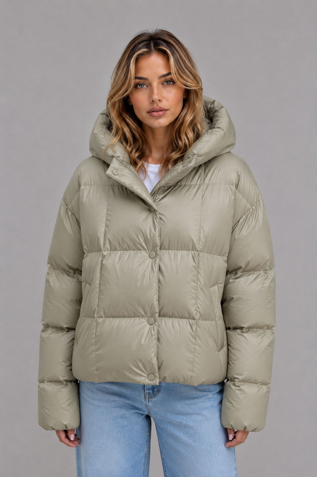 Giacca Donna Imbottita Oversize con Cappuccio