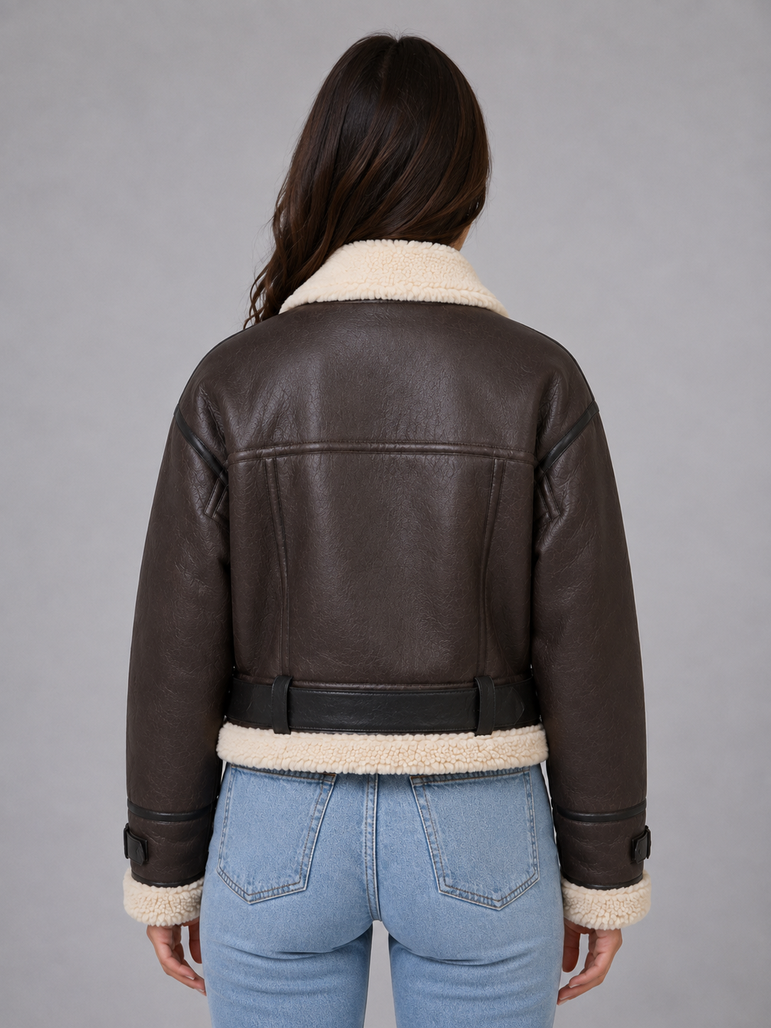 Giacca Aviator Donna Corta con Collo Teddy