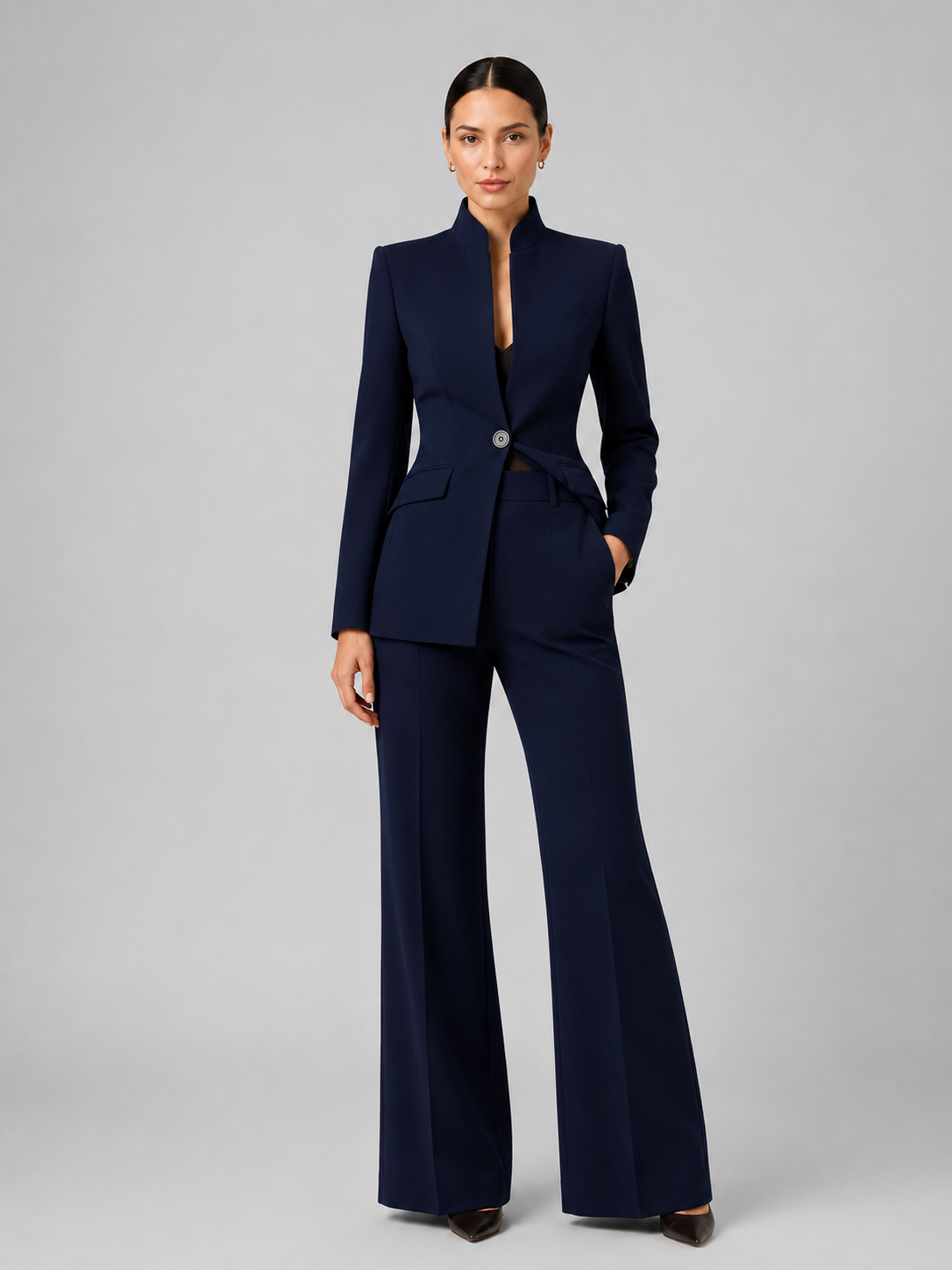 Tailleur Donna con Blazer Senza Collo