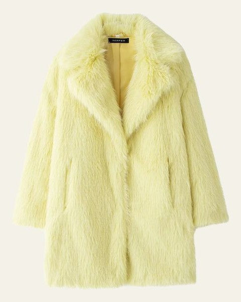 Cappotto Donna in Pelliccia Sintetica Voluminoso