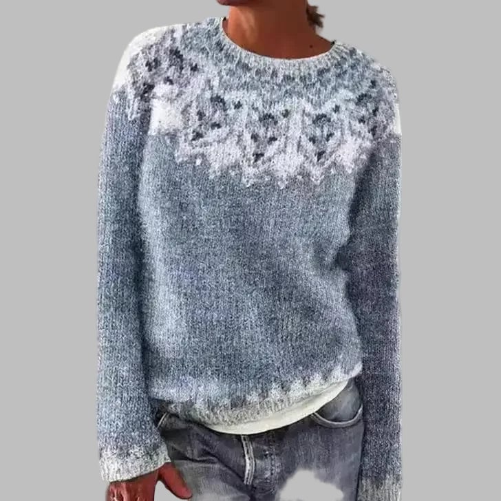 Noa | Maglione Donna Azzurro con Carré Lavorato