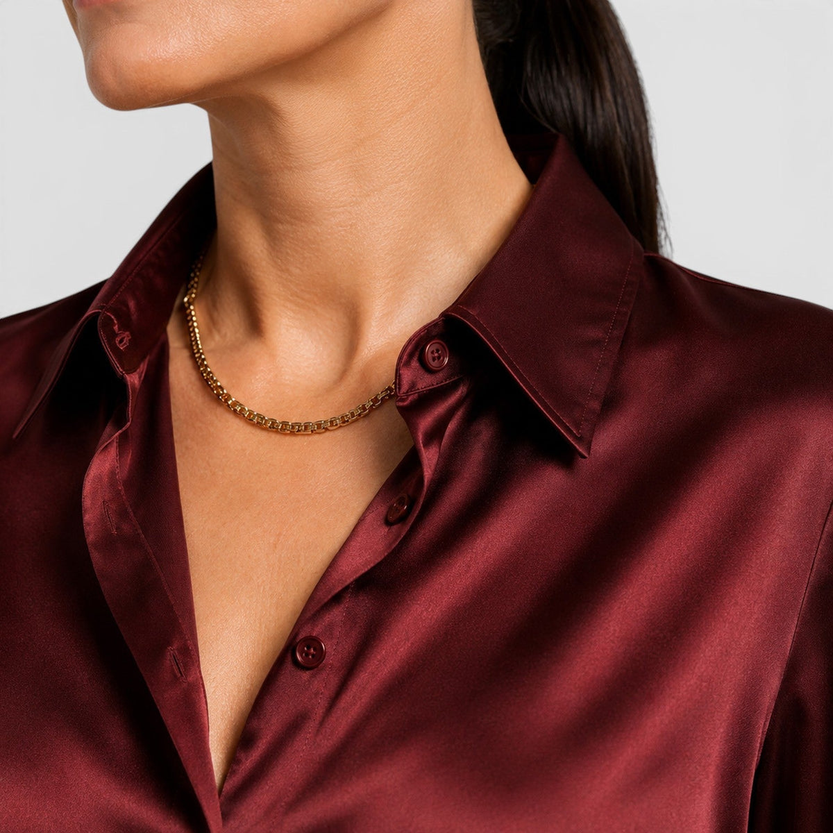 Blusa Donna in Raso con Colletto