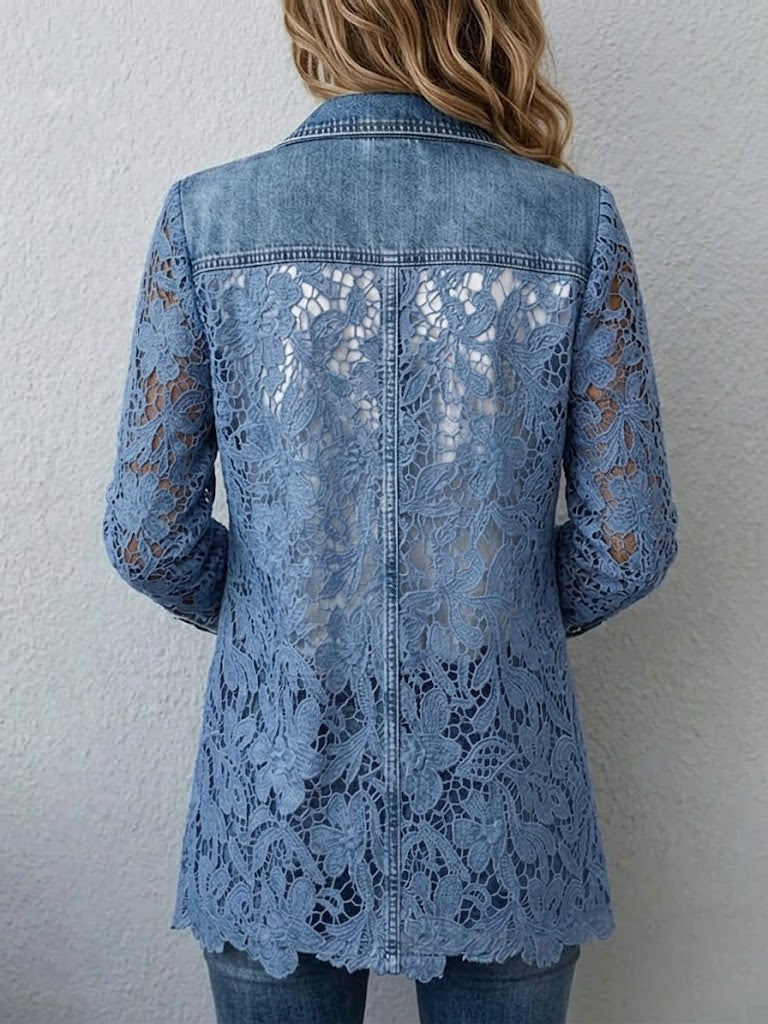 Alicia | Blazer Donna con Inserti in Pizzo Floreale