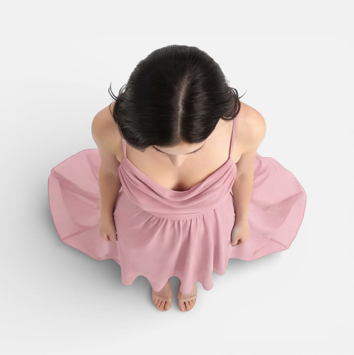 Abito Lungo Donna in Chiffon Rosa da Damigella