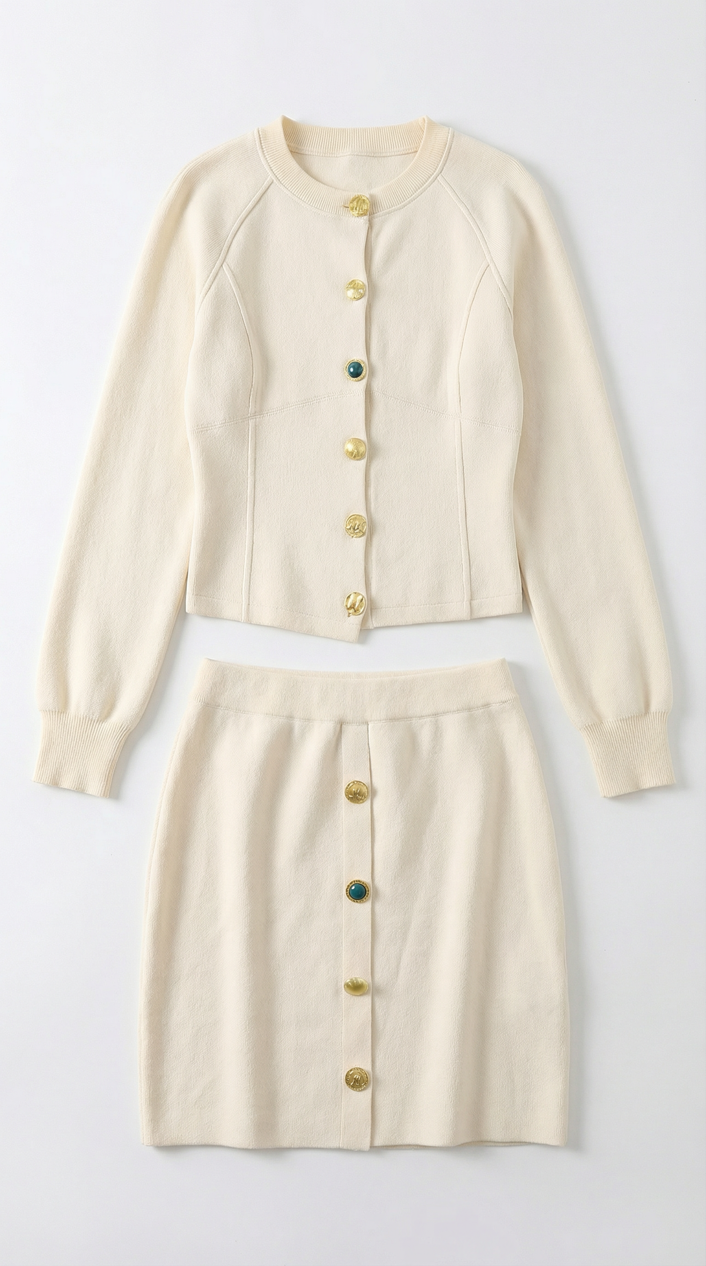 Set Donna Cardigan e Gonna in Maglia