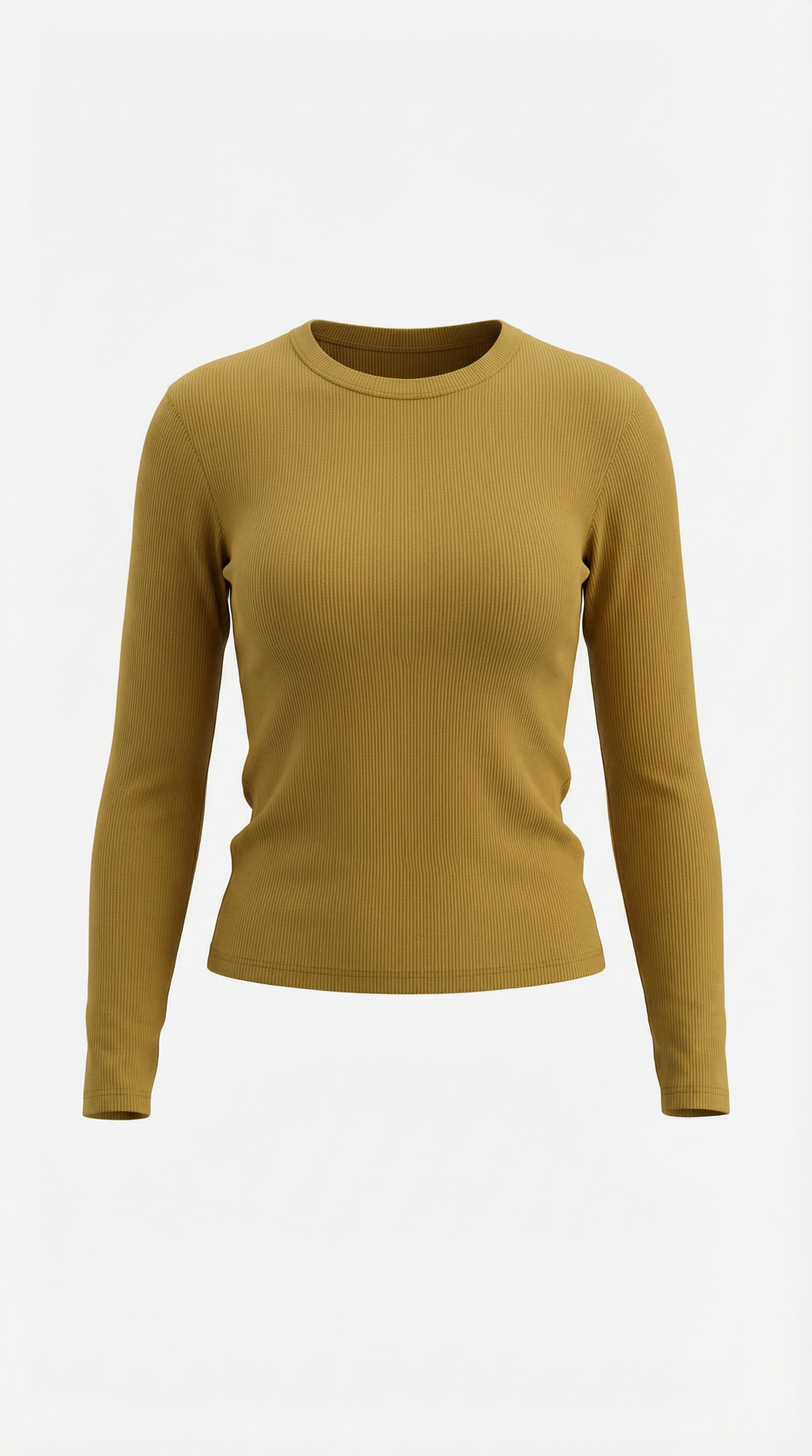 Maglia Donna a Coste con Scollo Rotondo