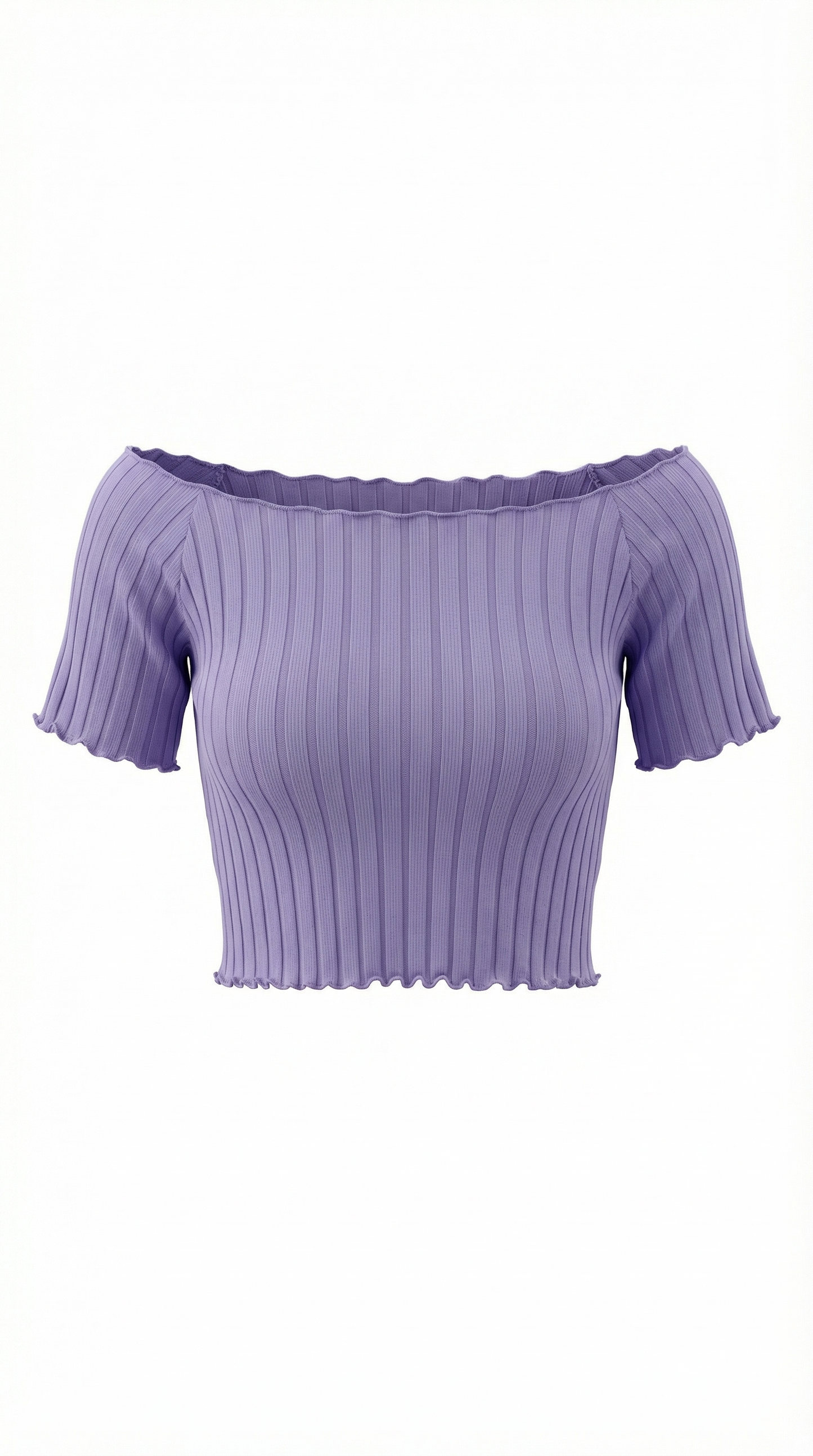 Top Crop Donna a Righe con Scollo Quadrato