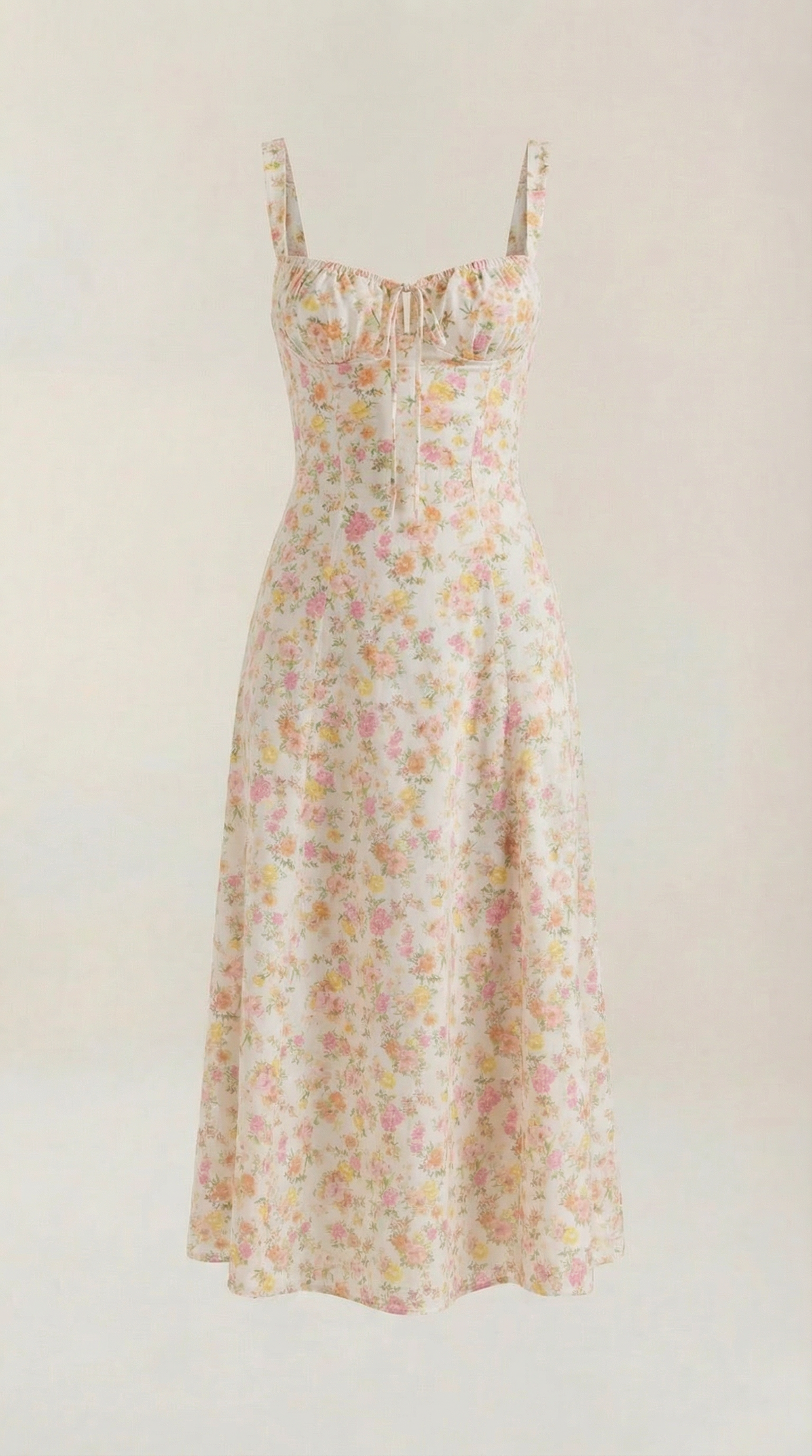 Abito Midi Donna Estivo con Scollo a Cuore