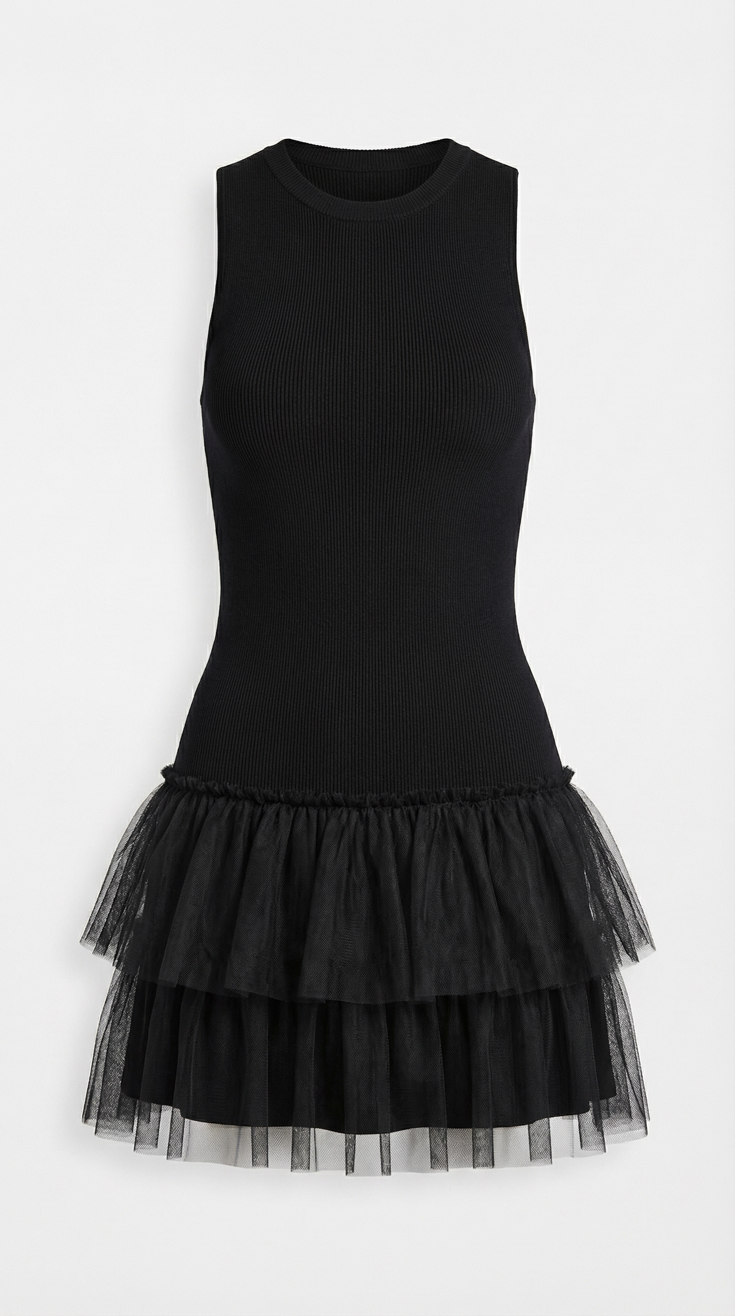 Abito Corto Donna in Tulle con Gonna a Strati