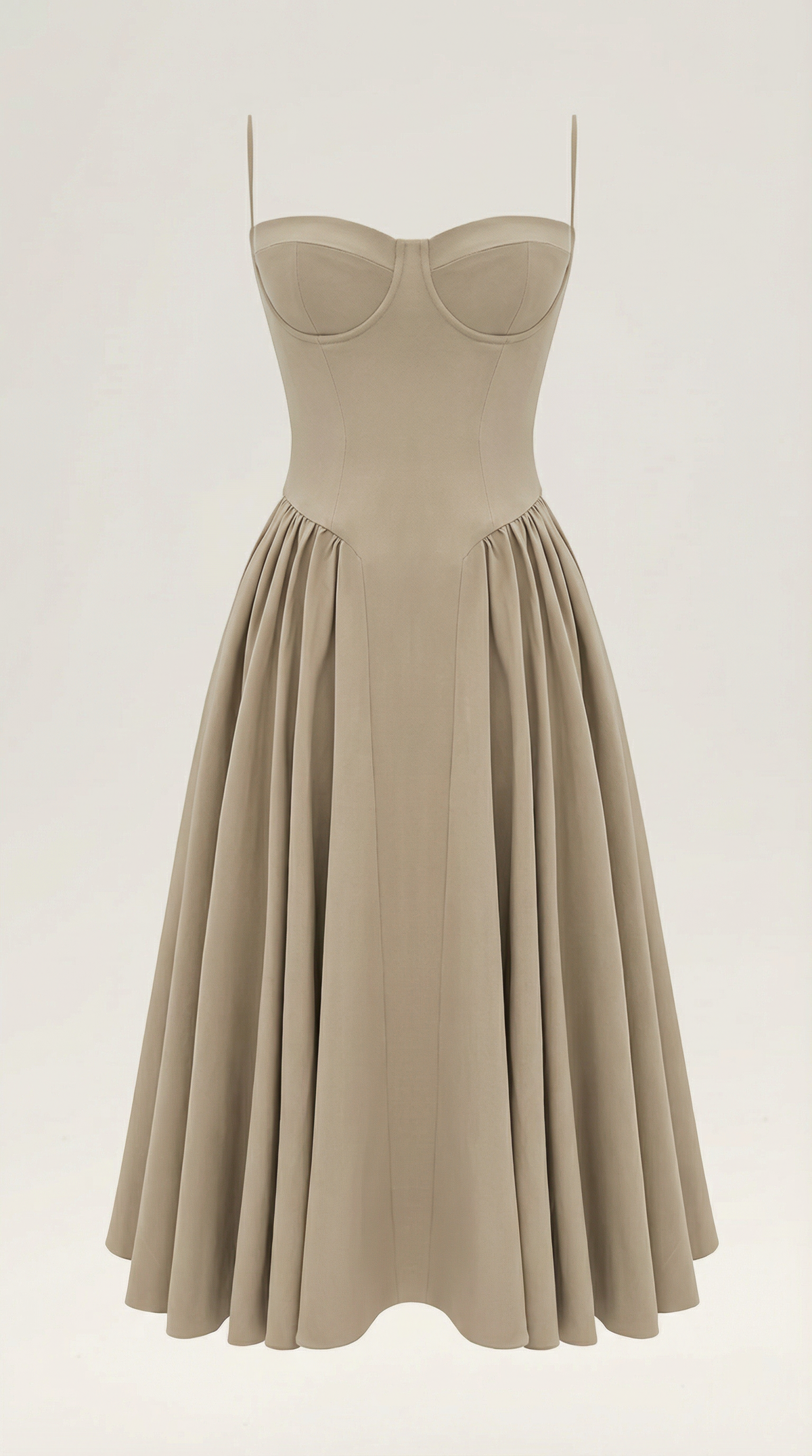 Abito Midi Donna Corsetto con Scollo a Cuore