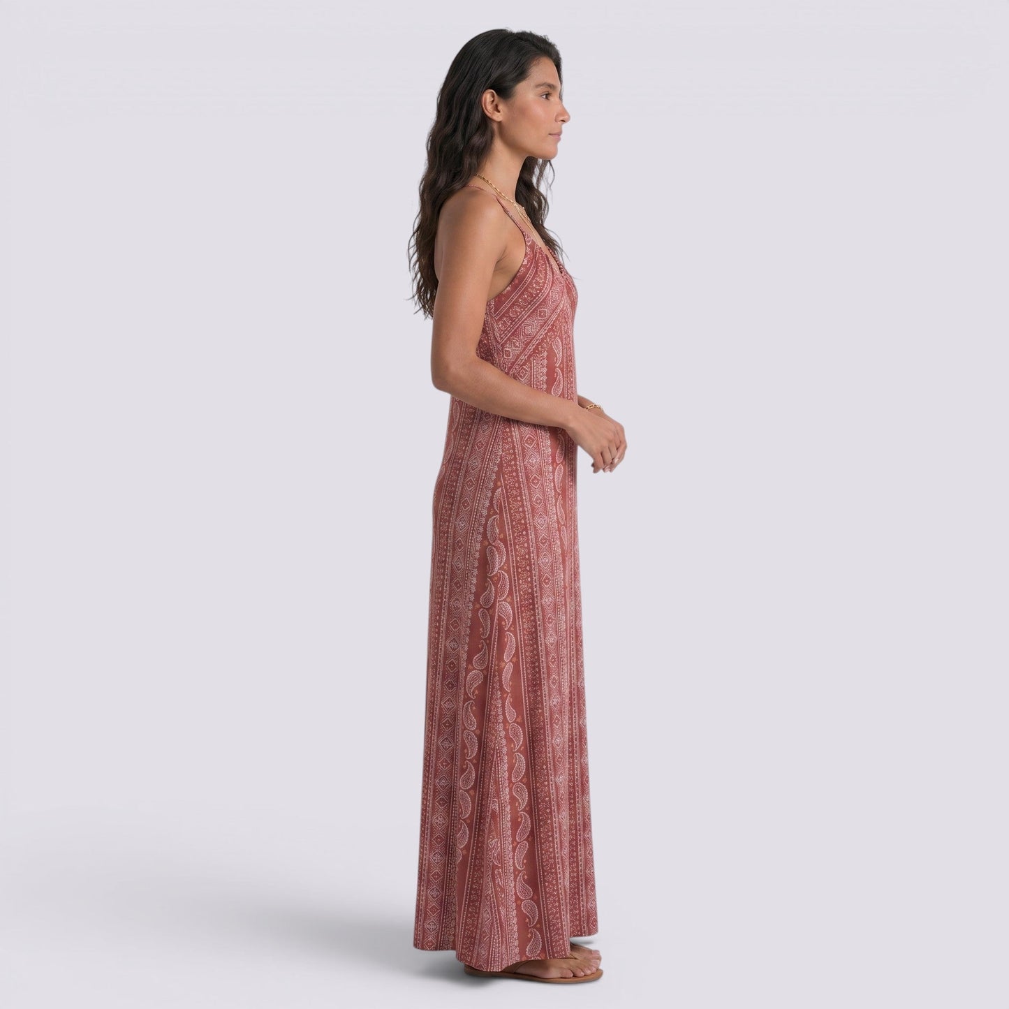 Abito Lungo Donna Boho con Schiena Aperta