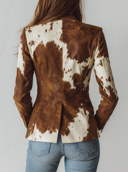 Manuela | Blazer Donna con Stampa Animalier Vintage