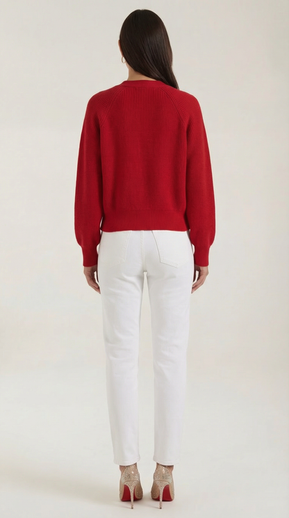 Cardigan Donna Bottonato con Scollo a V