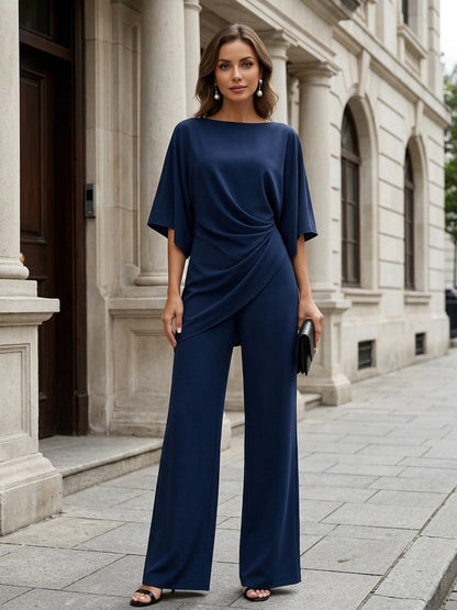 Genoveva | Completo Donna con Blusa a Mantella e Pantalone Ampio