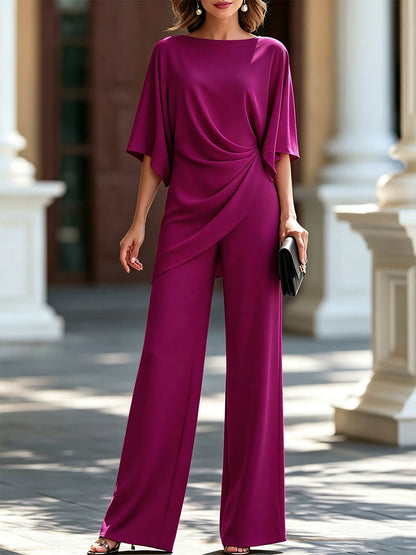 Genoveva | Completo Donna con Blusa a Mantella e Pantalone Ampio