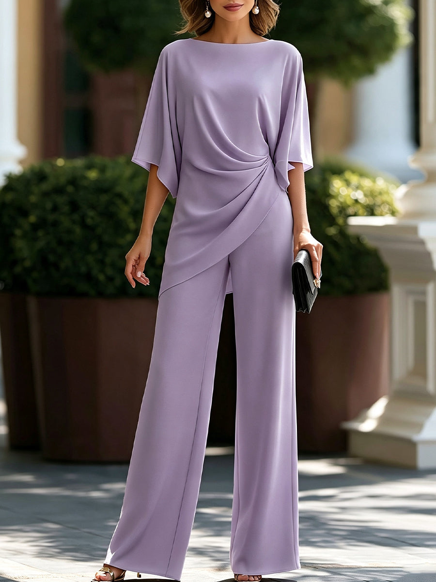Genoveva | Completo Donna con Blusa a Mantella e Pantalone Ampio