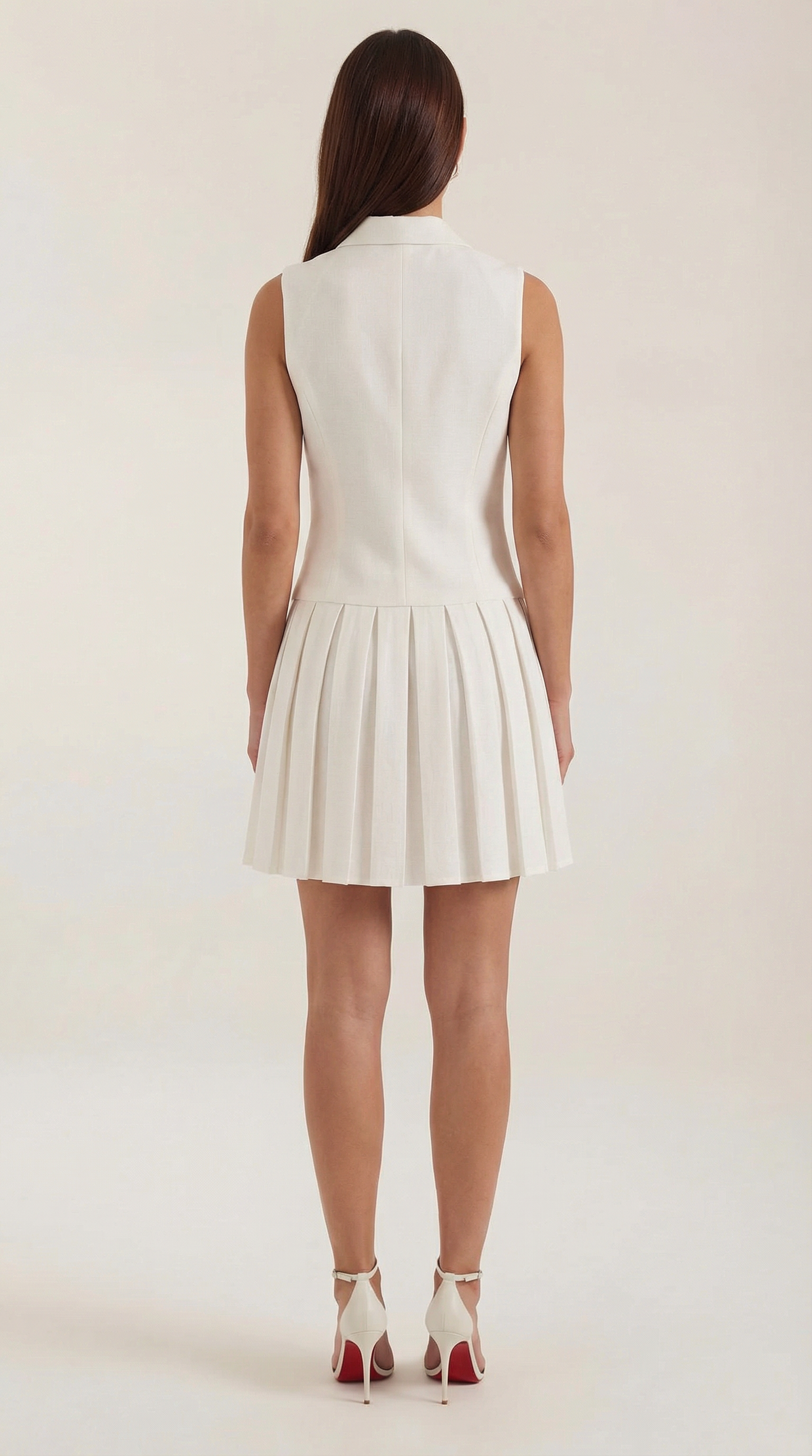 Abito Blazer Corto Donna con Gonna Plissé