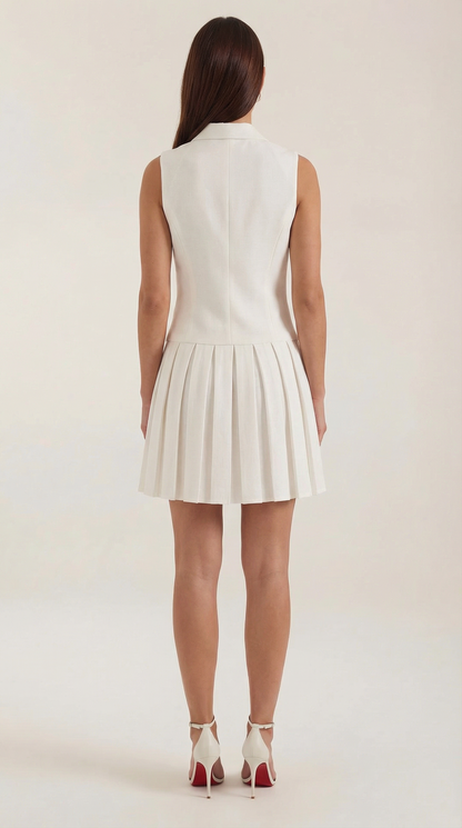 Abito Blazer Corto Donna con Gonna Plissé