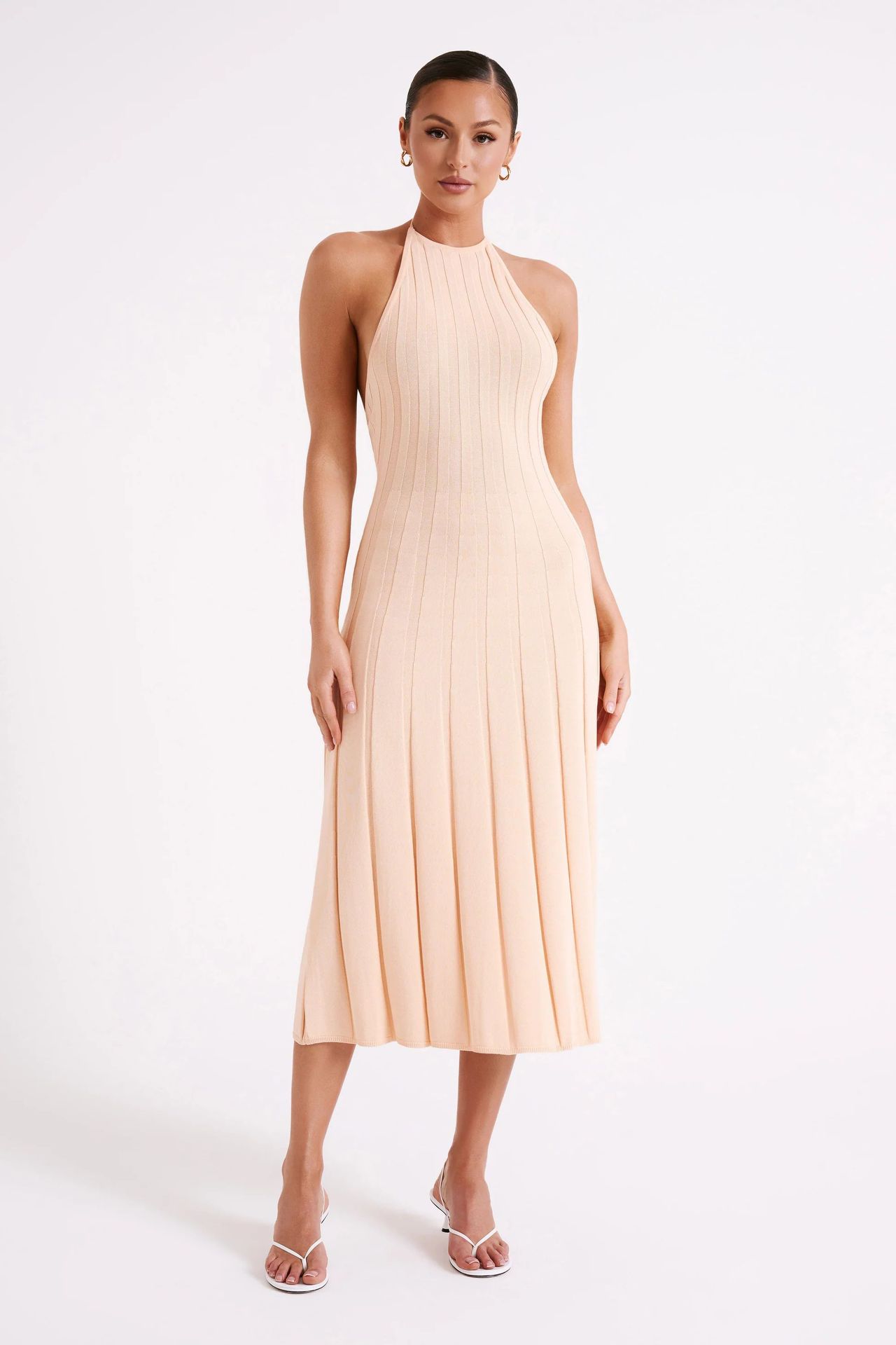 Abito Midi Donna Halter a Coste
